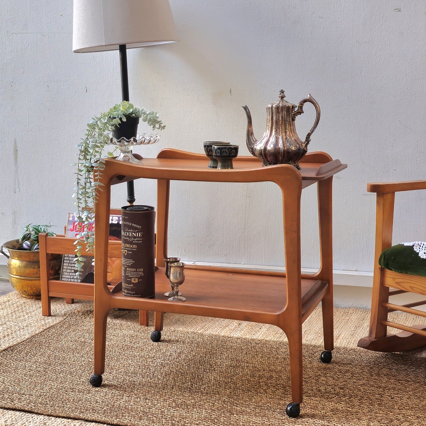 Midcentry wooden trolley