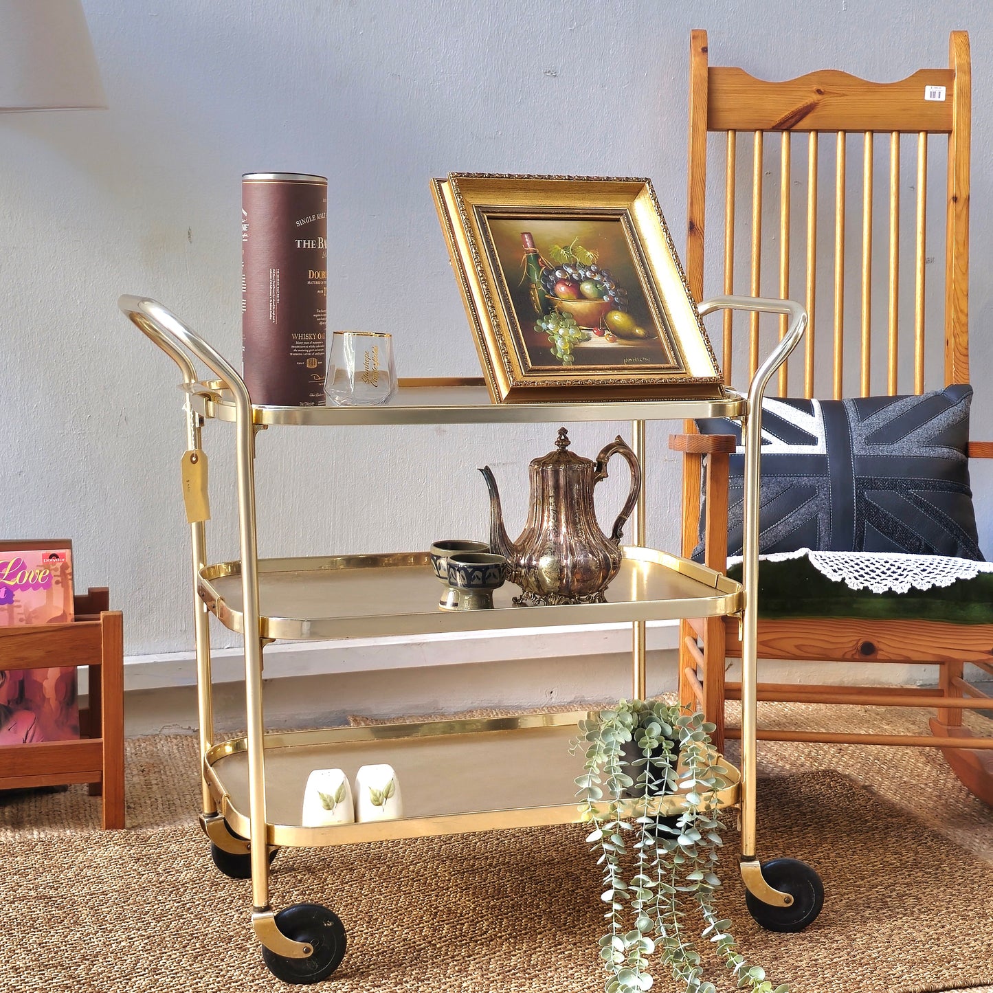 Vintage Silver Retro 3 Tier Trolley