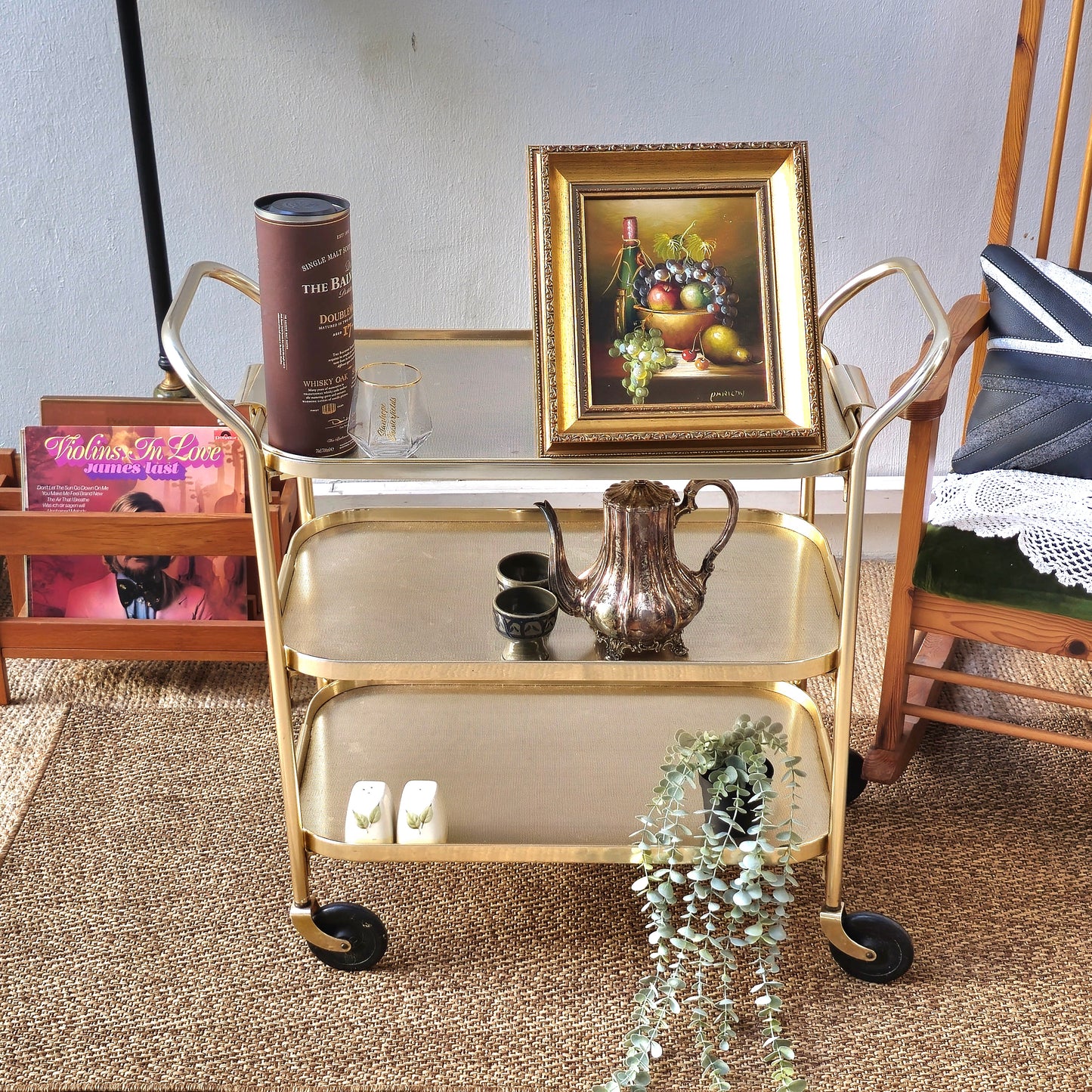 Vintage Silver Retro 3 Tier Trolley