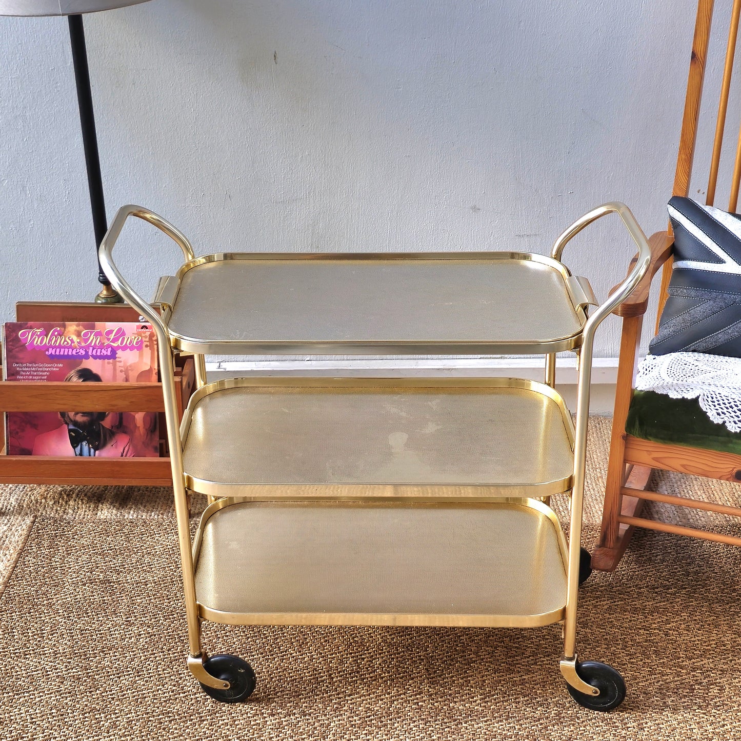 Vintage Silver Retro 3 Tier Trolley