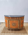Antique Louis XVI-Style Marble-Top Demilune Commode with Ormolu Mounts