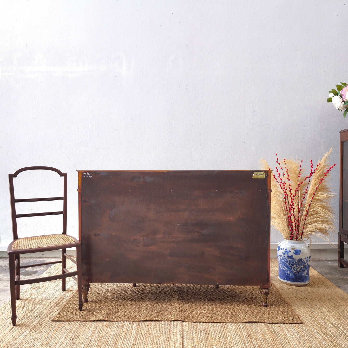 Antique Louis XVI-Style Marble-Top Demilune Commode with Ormolu Mounts