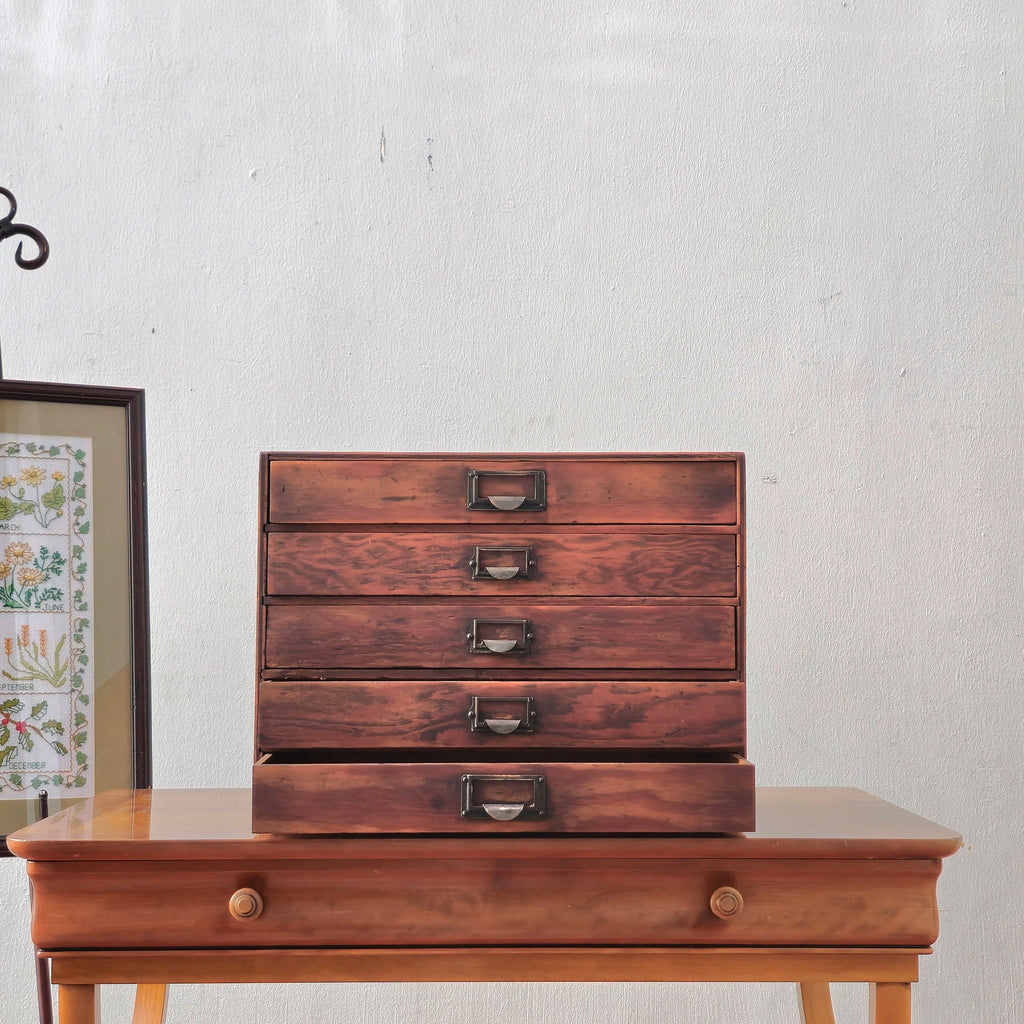 Antique Oak 5-Tier Engineer Drawer