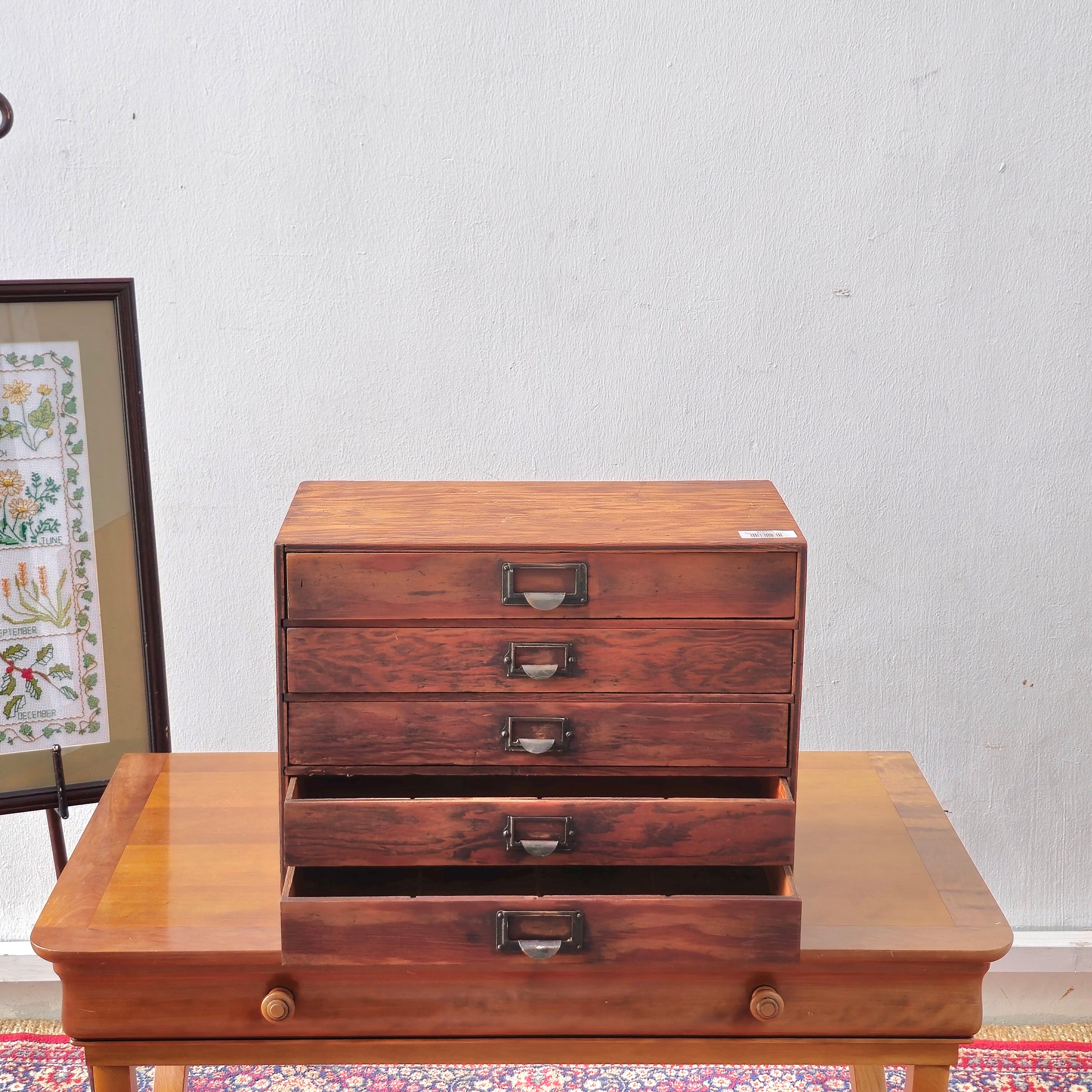 Antique Oak 5-Tier Engineer Drawer