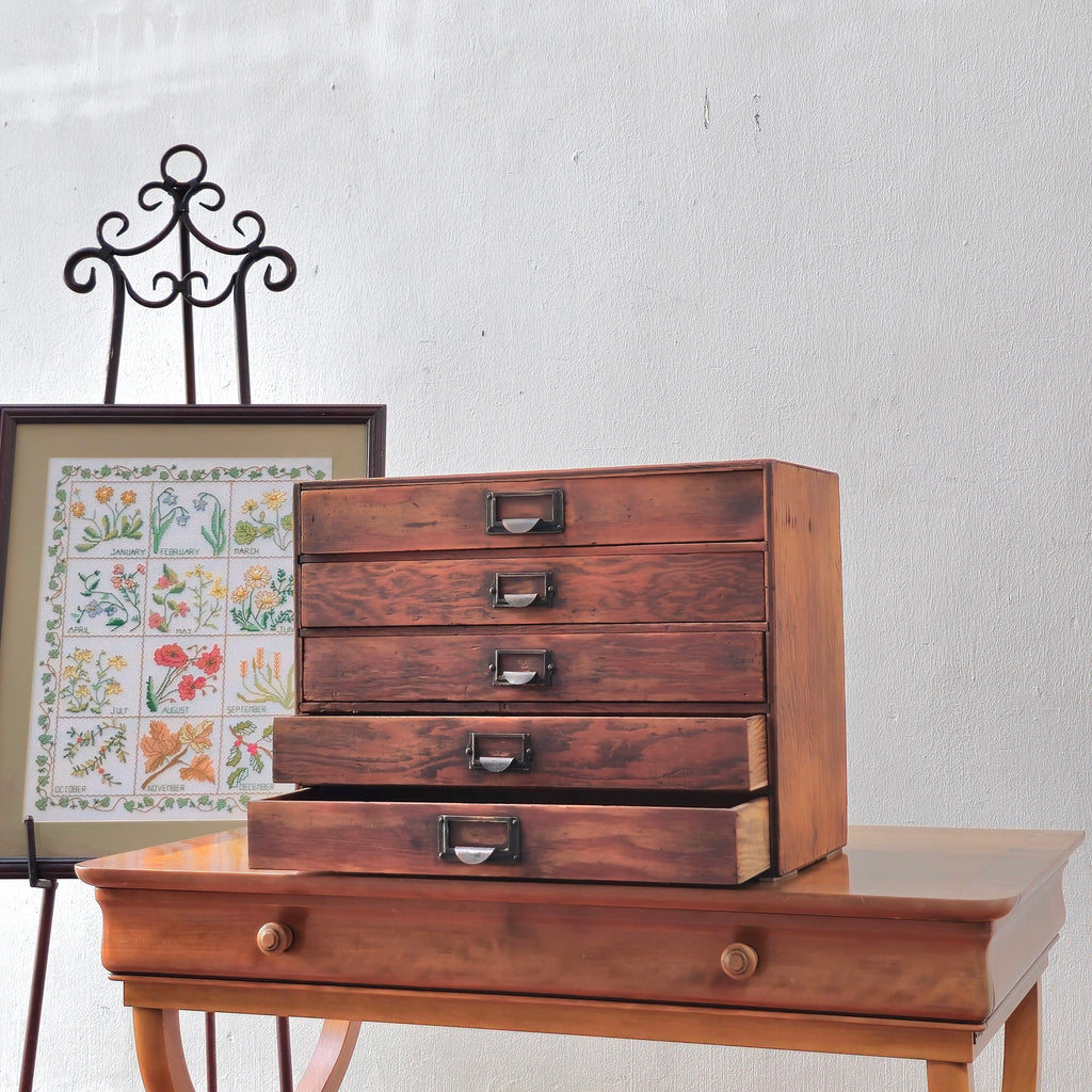 Antique Oak 5-Tier Engineer Drawer