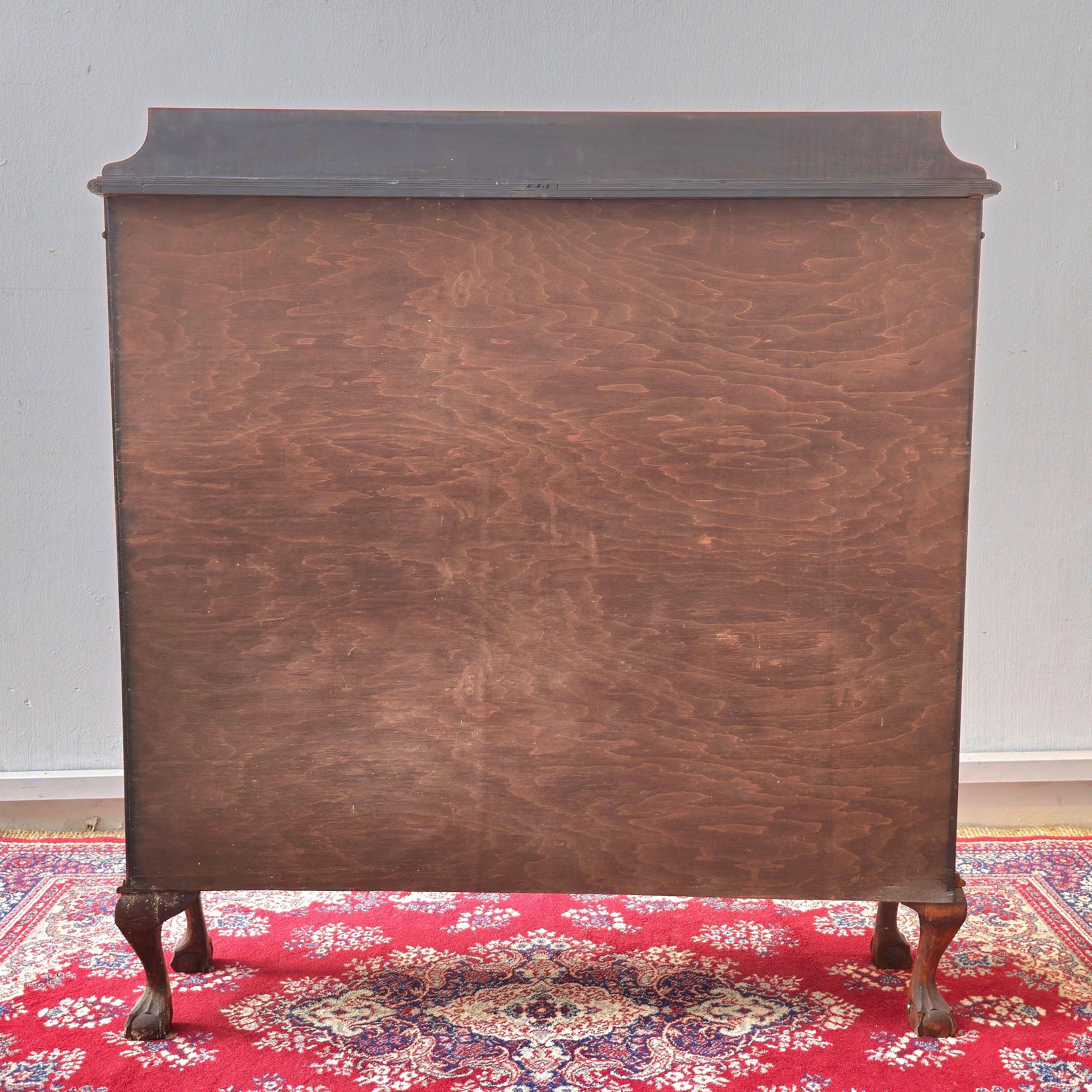 Edwardian revival glass display cabinet with gothic arched mullions
