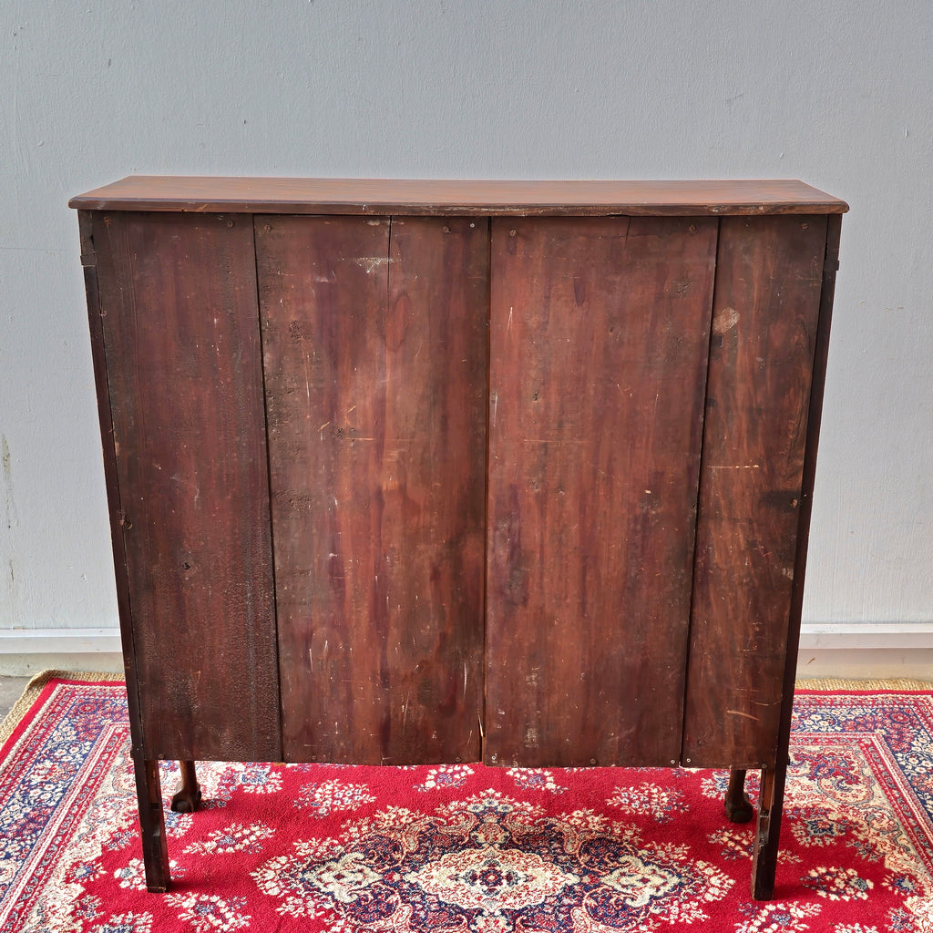 Edwardian French Inlaid Glass Display Cabinet