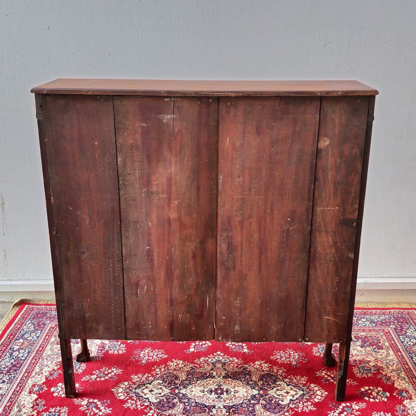 Edwardian french inlaid glass display cabinet