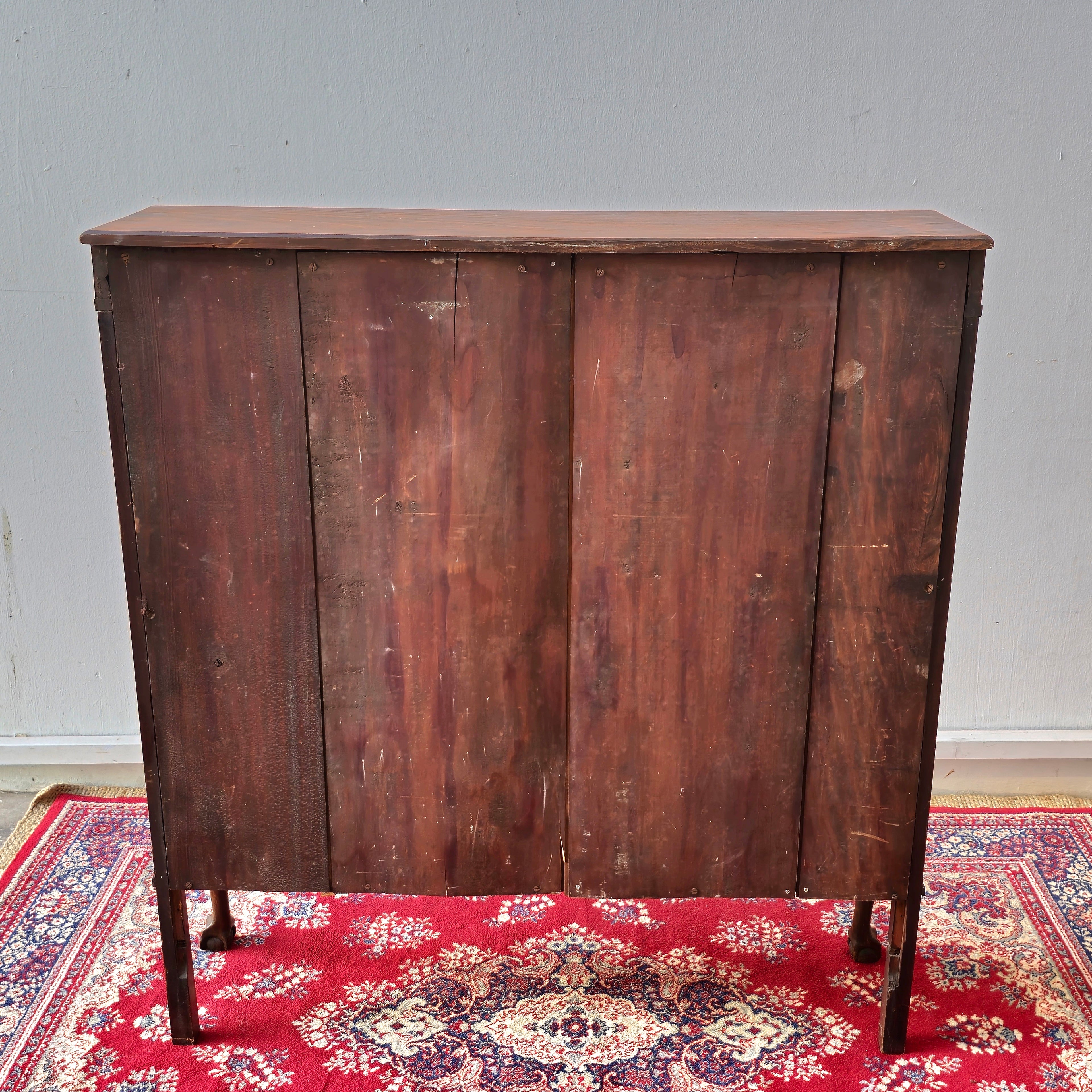 Edwardian French Inlaid Glass Display Cabinet