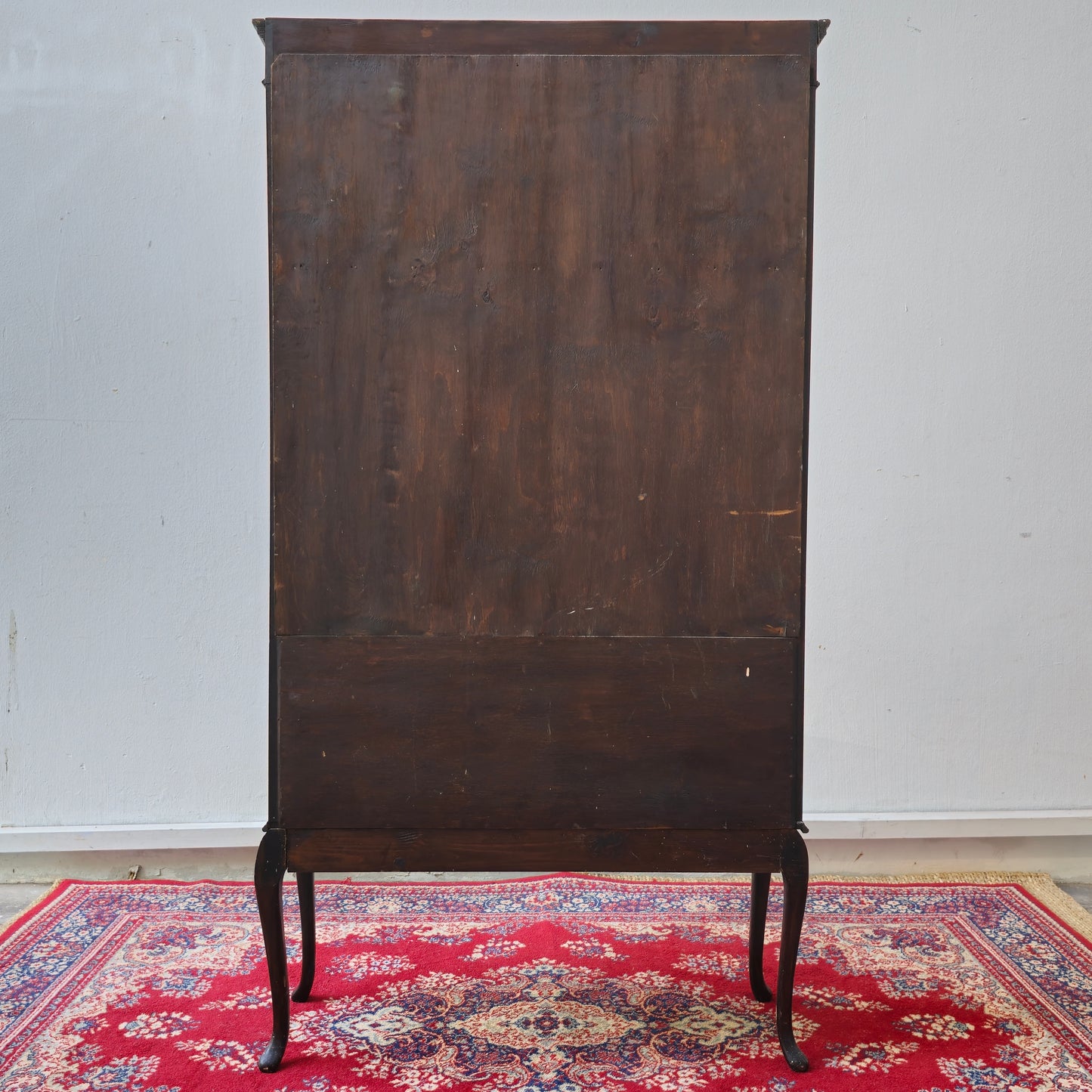 Vintage Edwardian Tall Display Cabinet with Inlaid