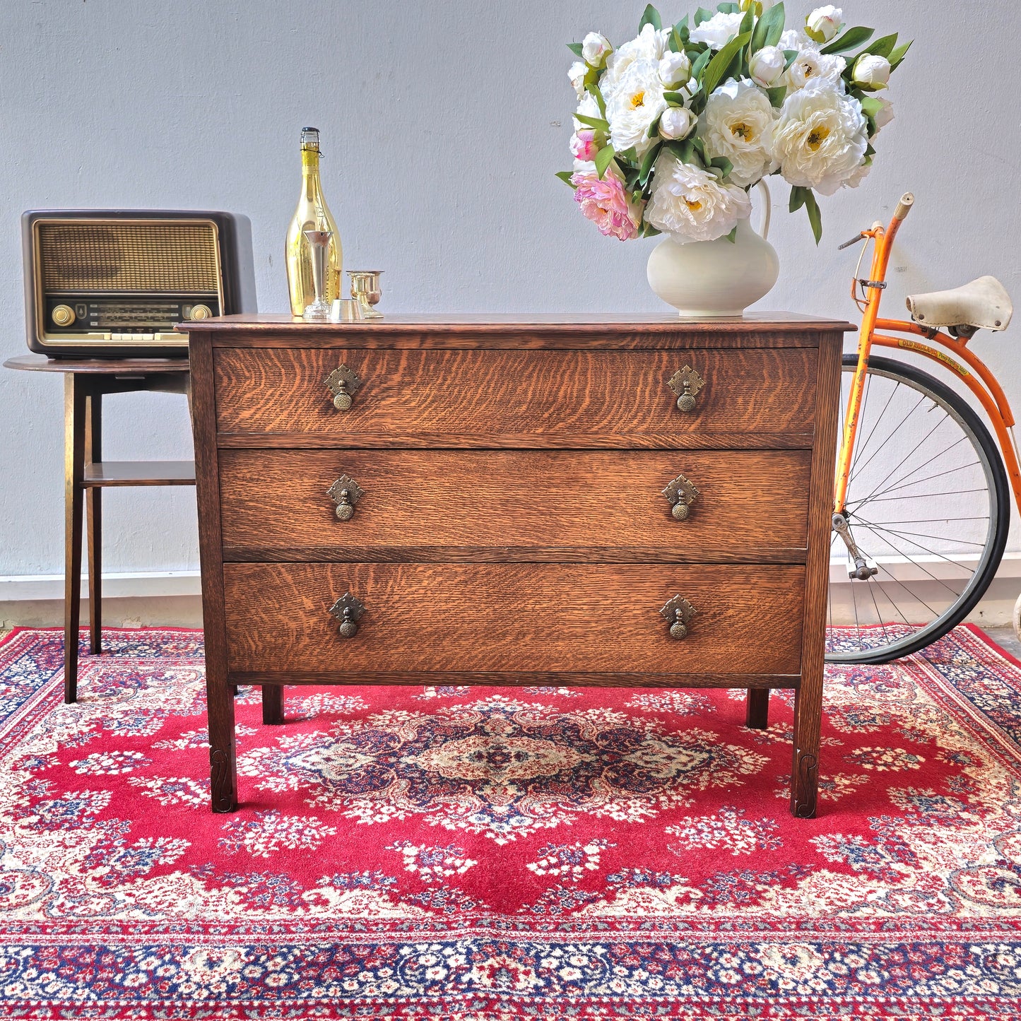 Vintage Oak 3 drawer chest