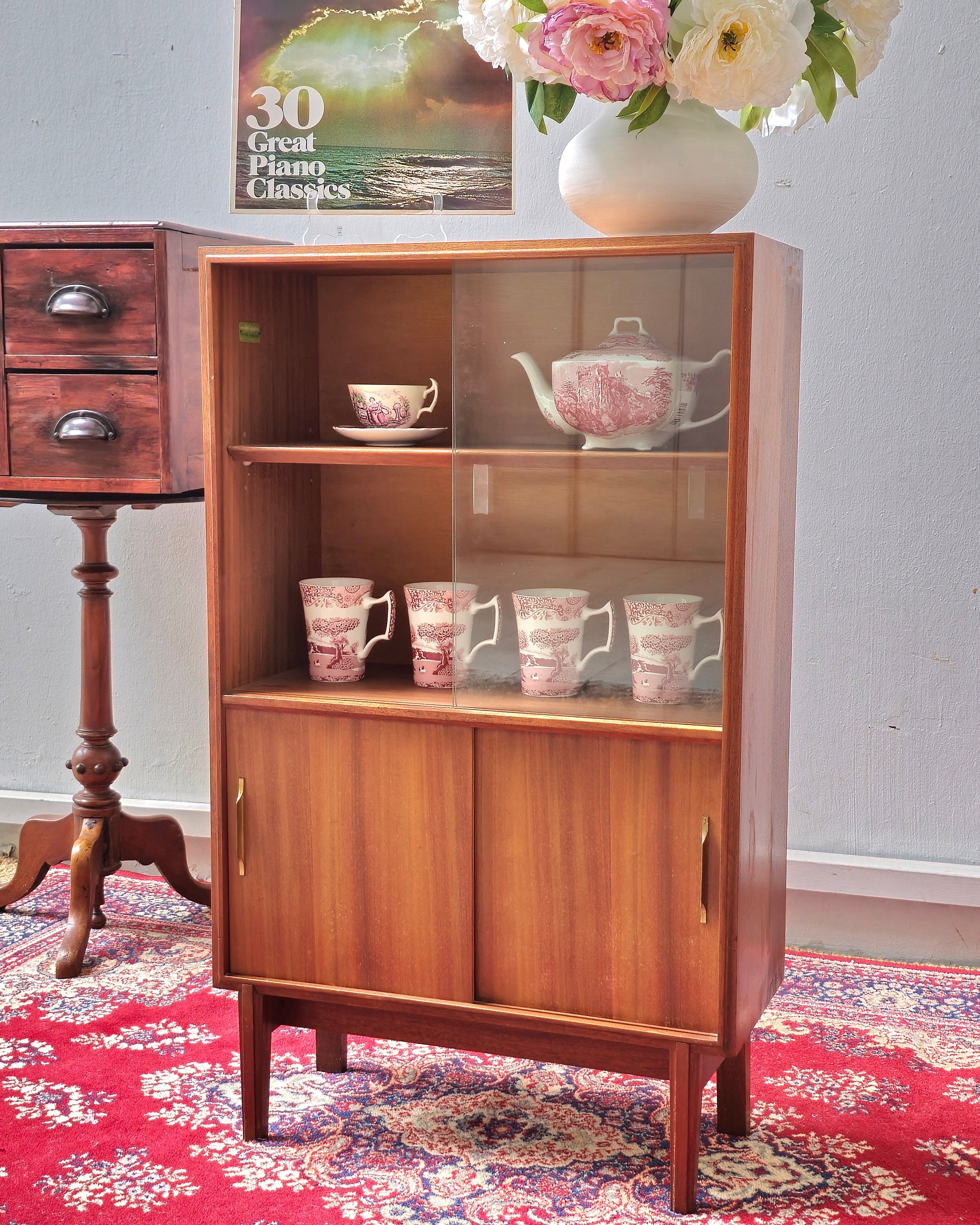 Mid-Century Teak Petite display cabinet