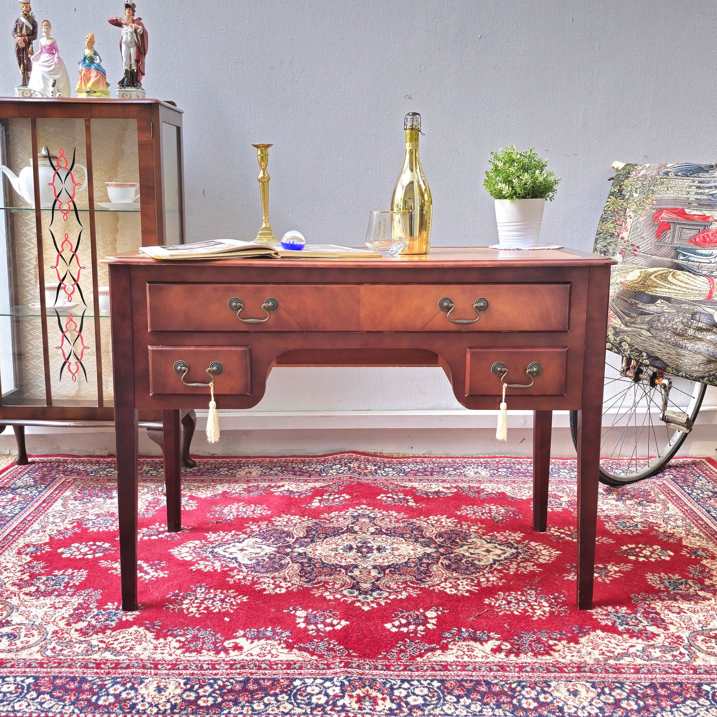 Antique Sheraton Revival Satinwood Desk