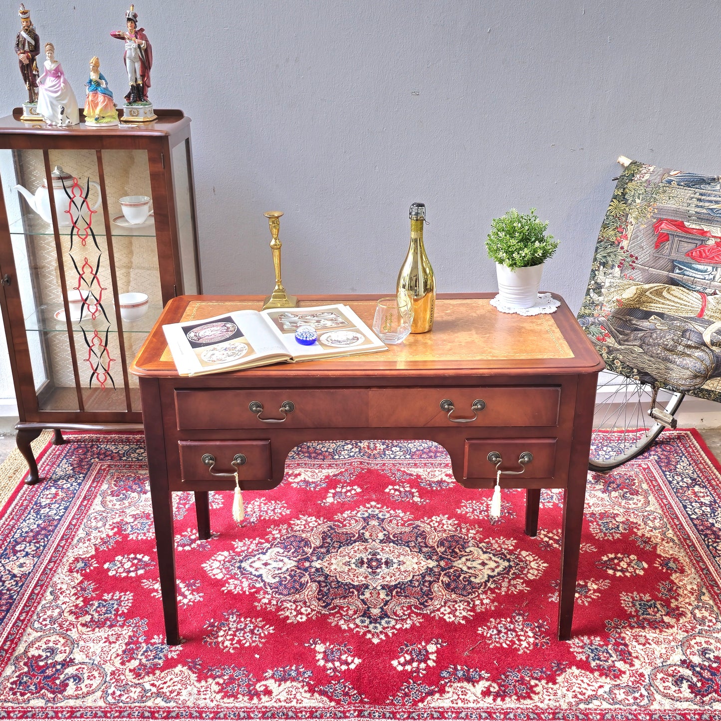 Antique Sheraton Revival Satinwood Desk