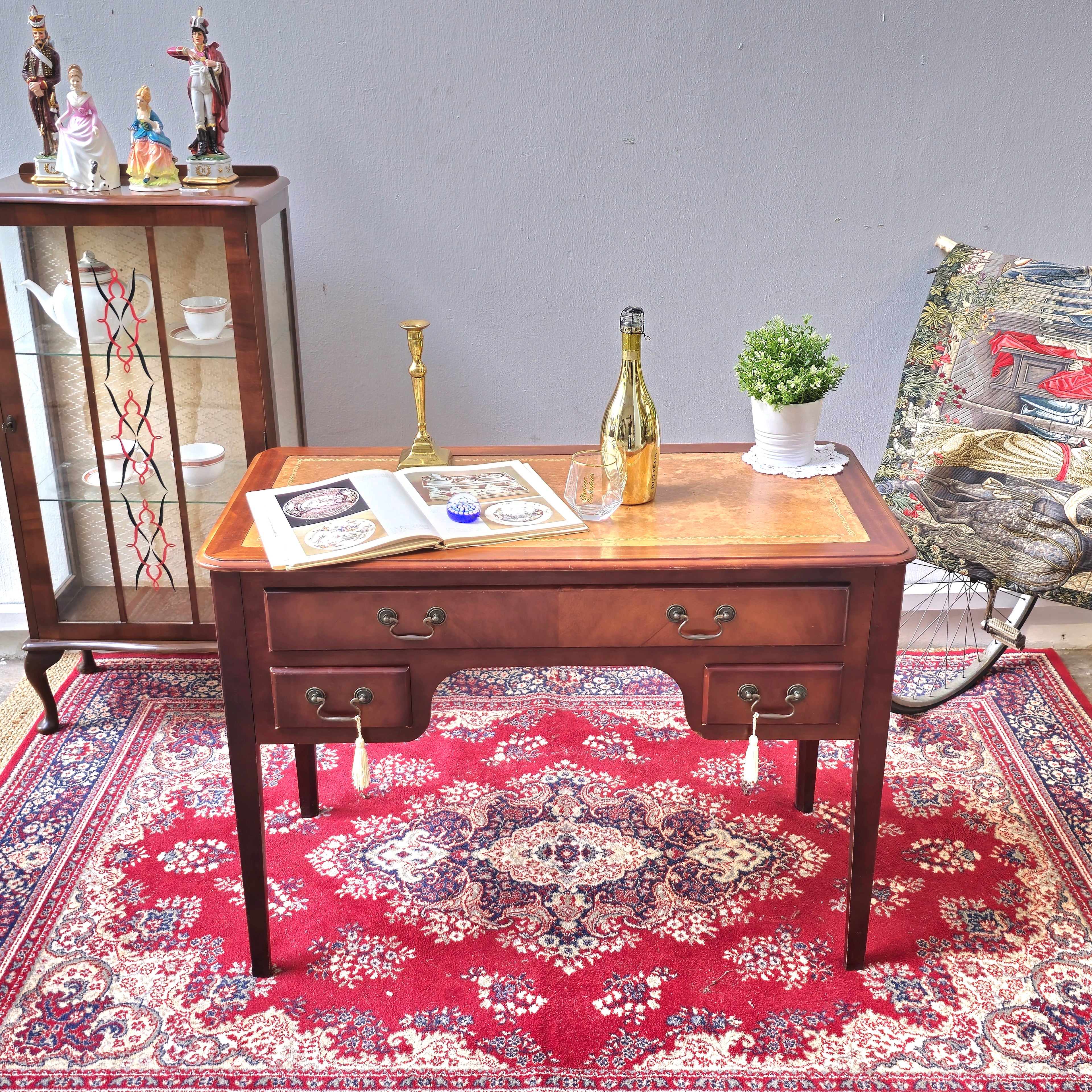 Antique Sheraton Revival Satinwood Desk