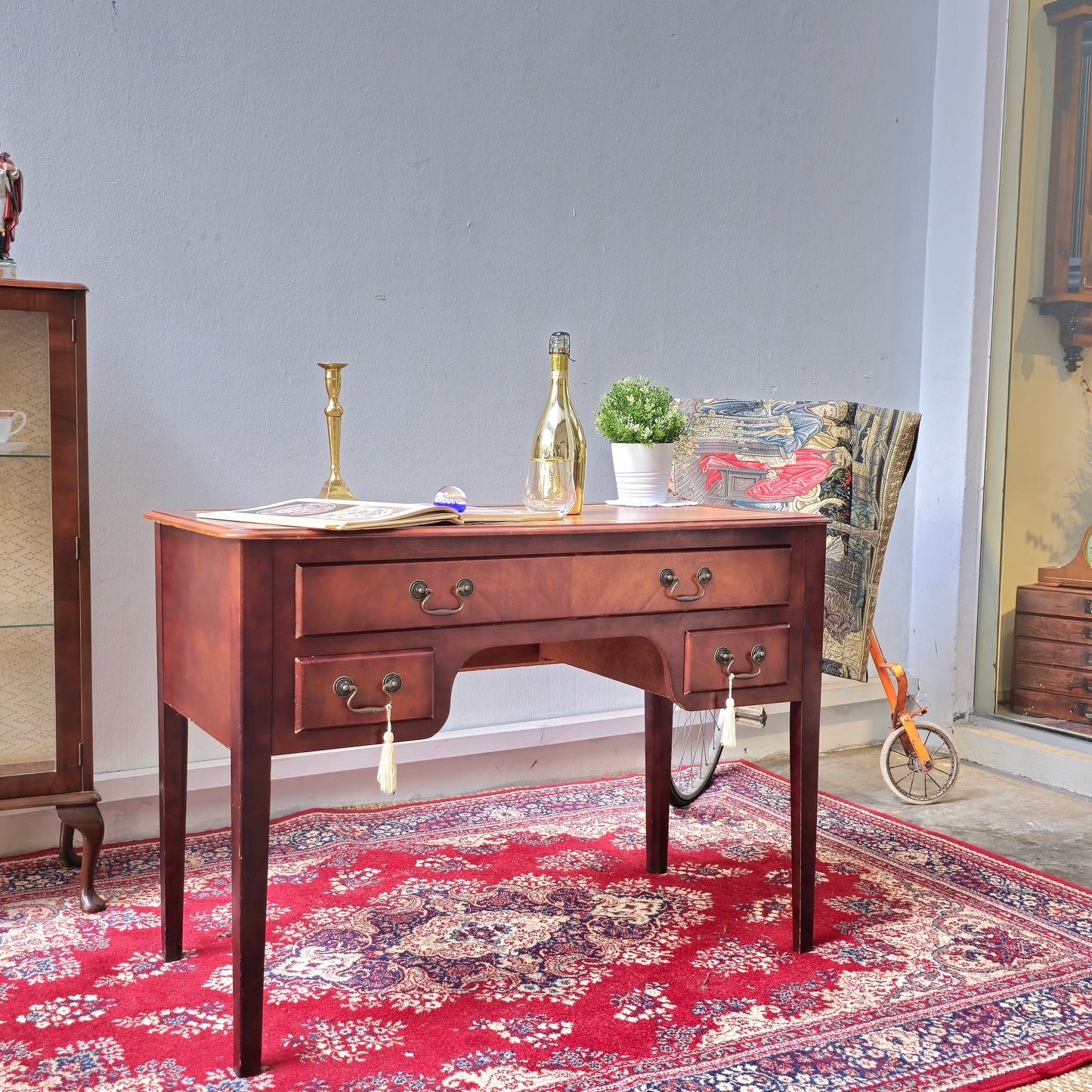 Antique Sheraton Revival Satinwood Desk