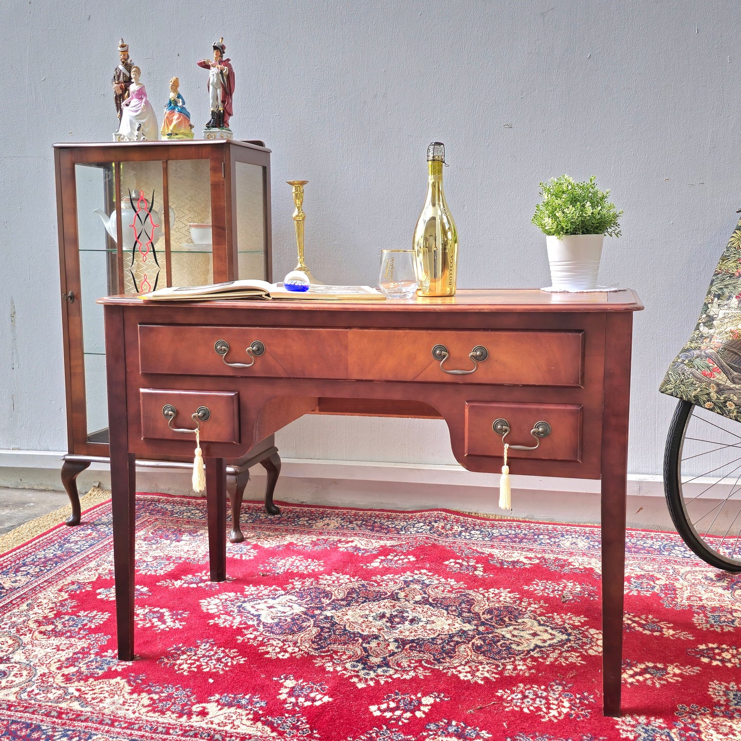 Antique Sheraton Revival Satinwood Desk