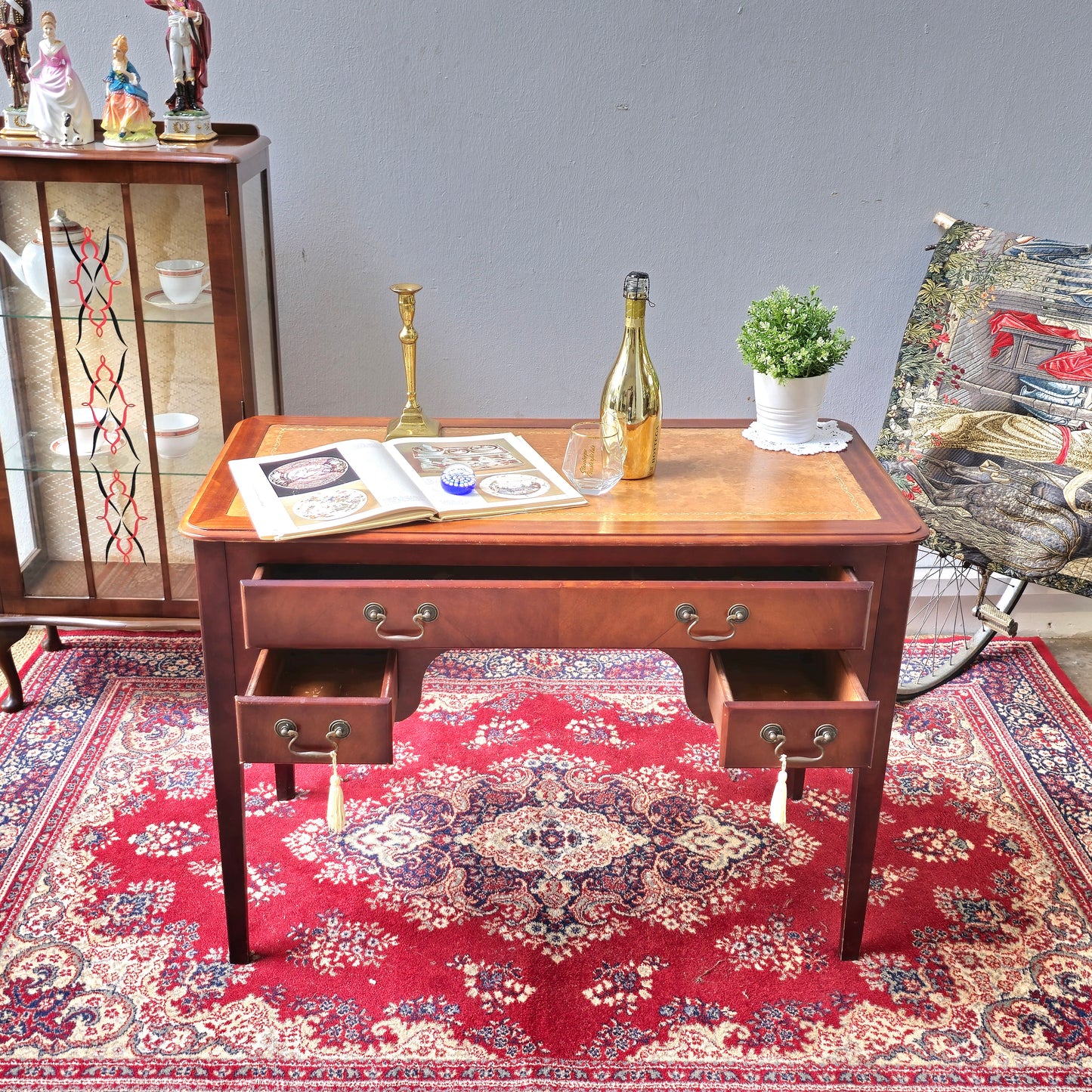 Antique Sheraton Revival Satinwood Desk
