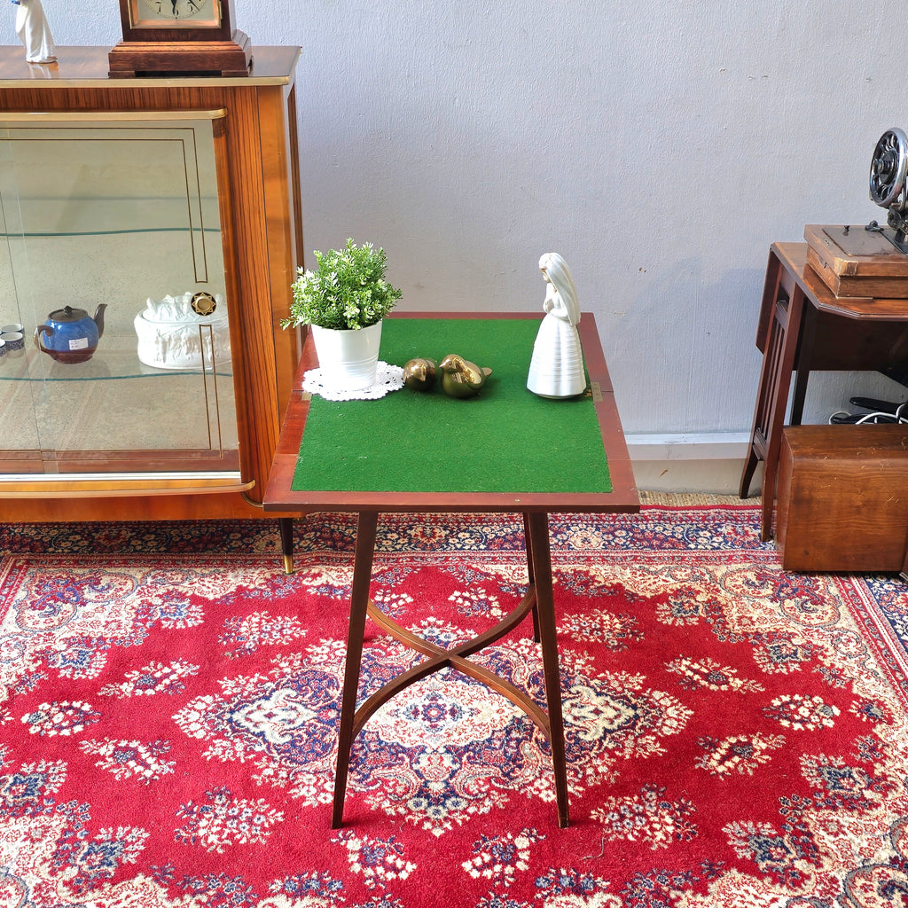Edwardian Crossbanded Mahogany Rectangular Fold-Over Card Table