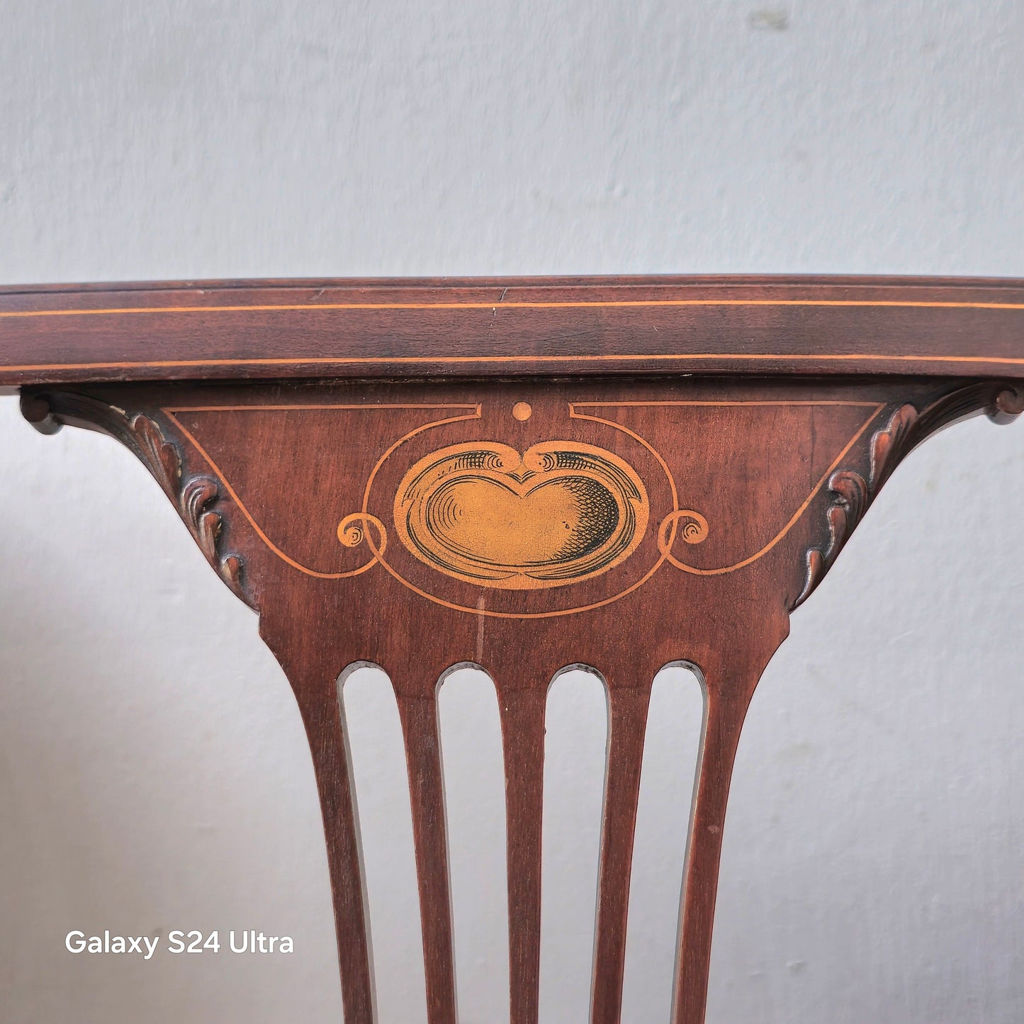 Elegant Mahogany Inlaid 3 seater Chairs