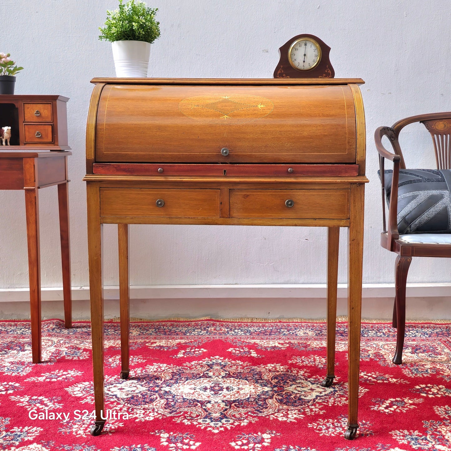 Edwardian Charming Mahogany Roll-Top Desk