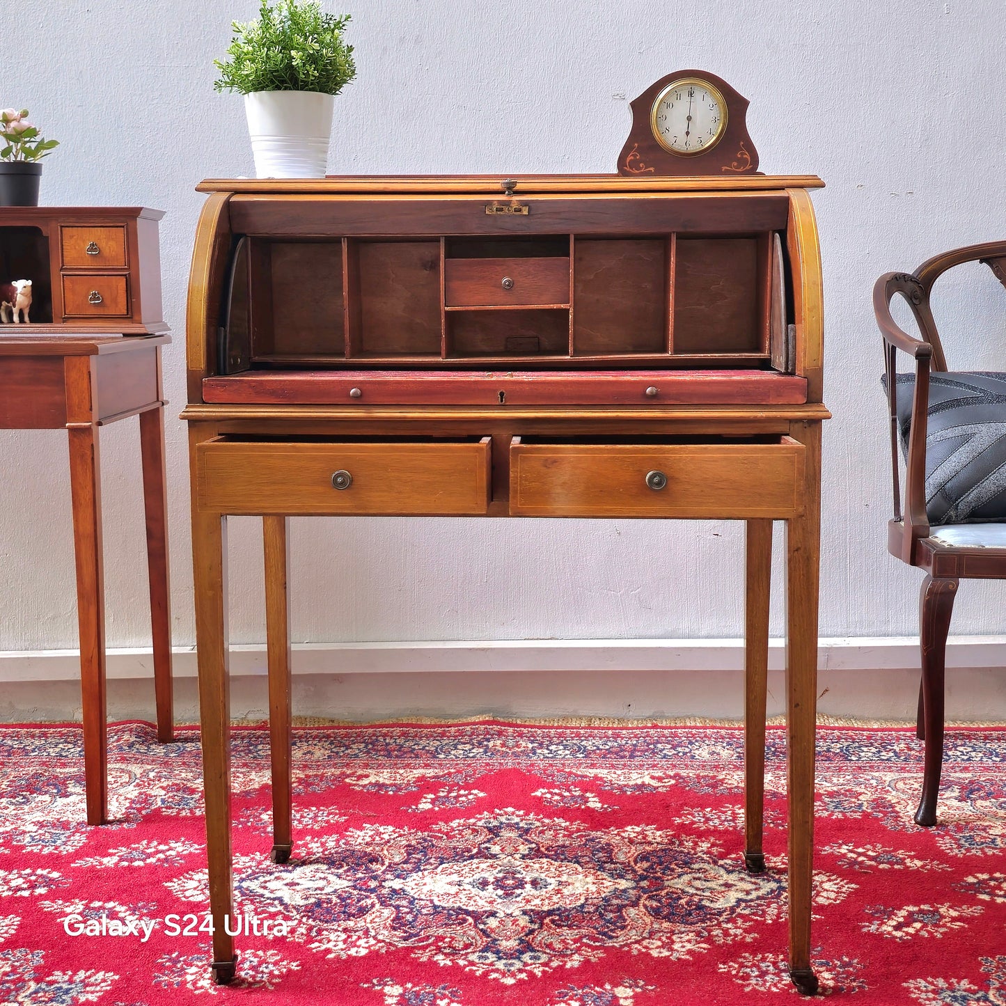 Edwardian Charming Mahogany Roll-Top Desk