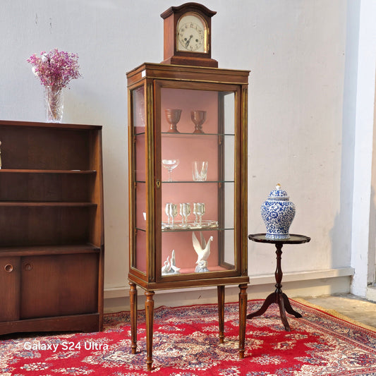 19th Century French Empire style brass mounted floor standing display cabinet