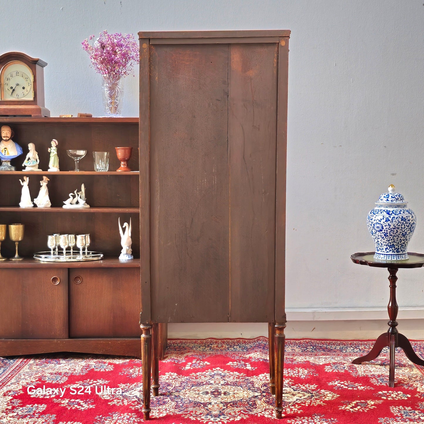 19th Century French Empire style brass mounted floor standing display cabinet