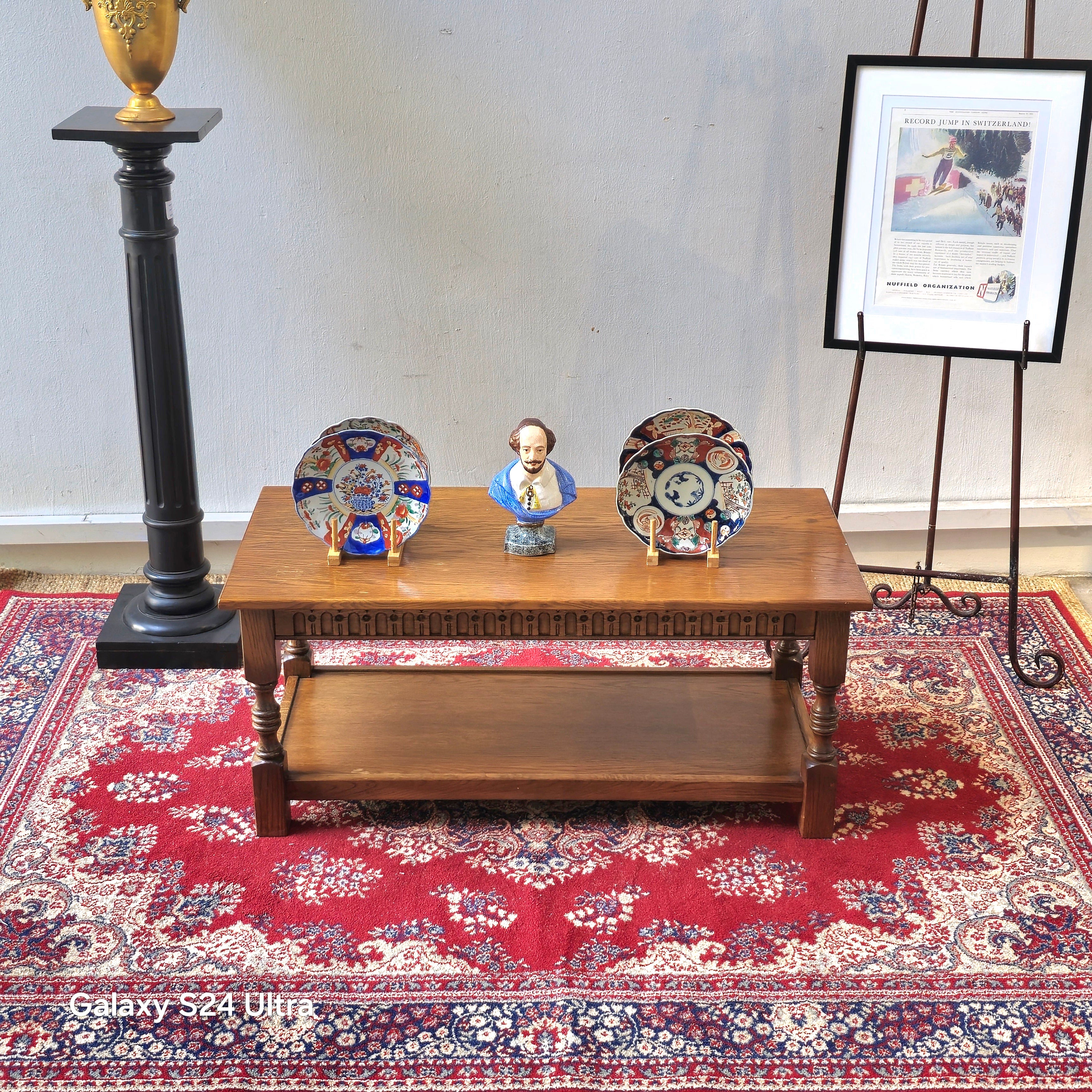 Vintage Solid Oak Coffee Table