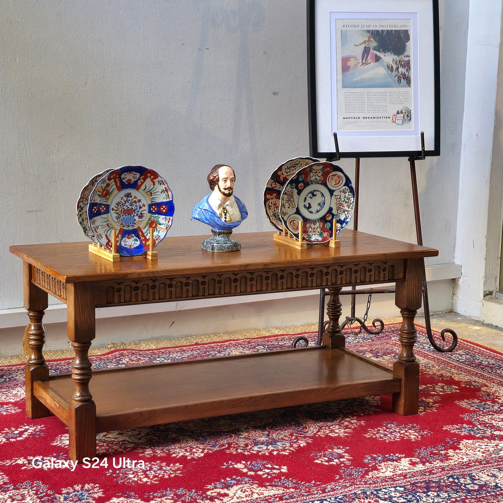 Vintage Solid Oak Coffee Table