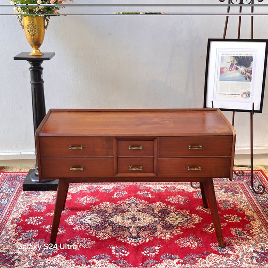 Vintage Mid-Century Modern Teak Console Desk (1950s–60s)