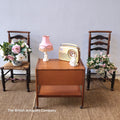 Mid-century drop leaf trolley table on casters wheel