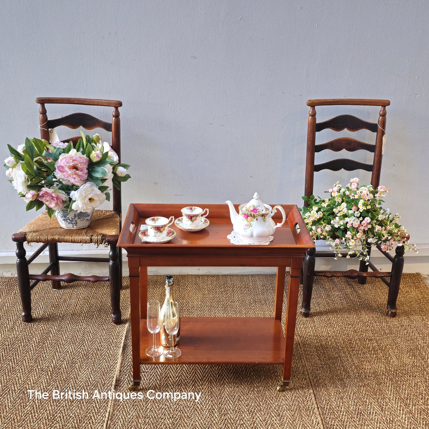 GRANGE CHERRY TWO TIER TABLE WITH DETACHABLE TRAY TOP