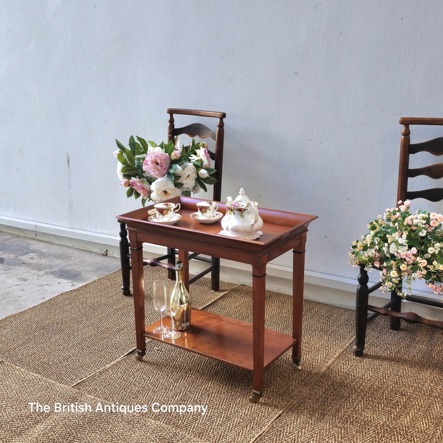 GRANGE CHERRY TWO TIER TABLE WITH DETACHABLE TRAY TOP