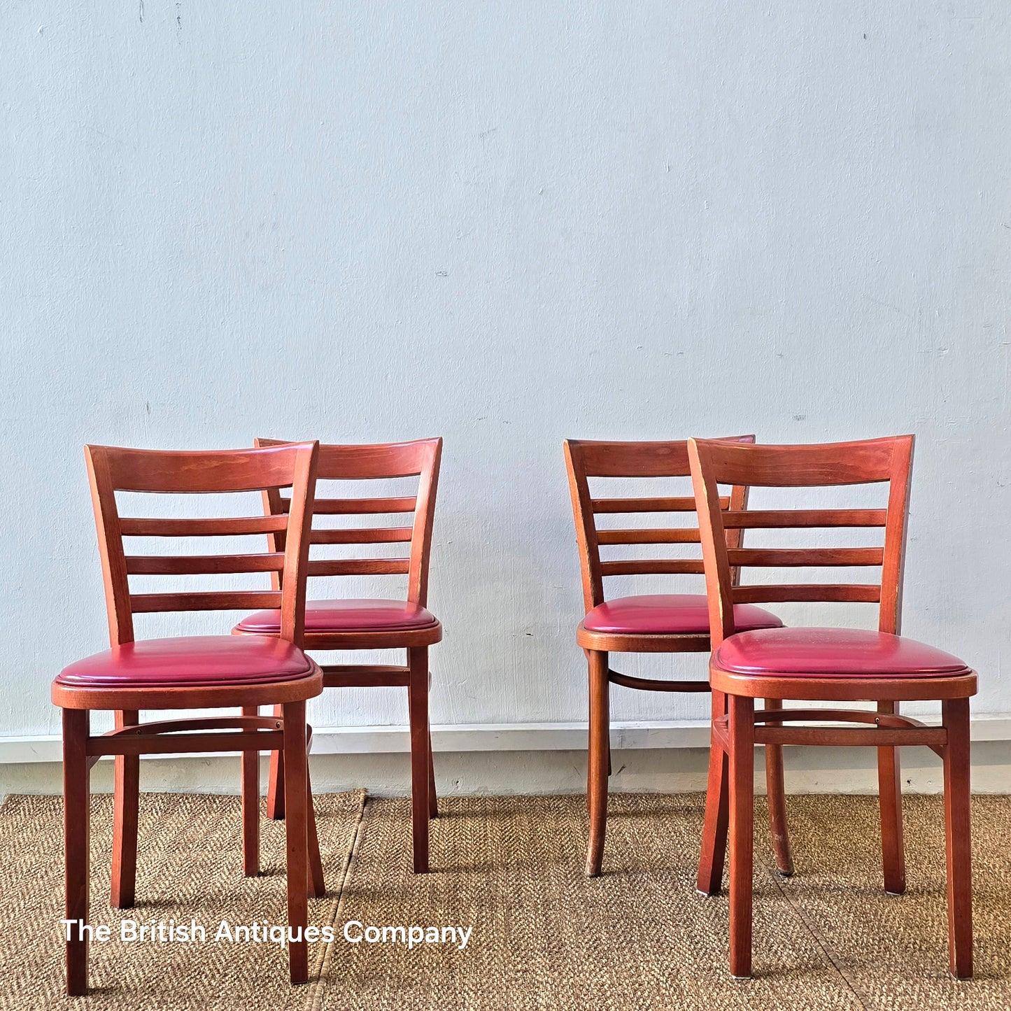 Set of Two Vintage Mid-Century Modern Ladder-Back Chairs