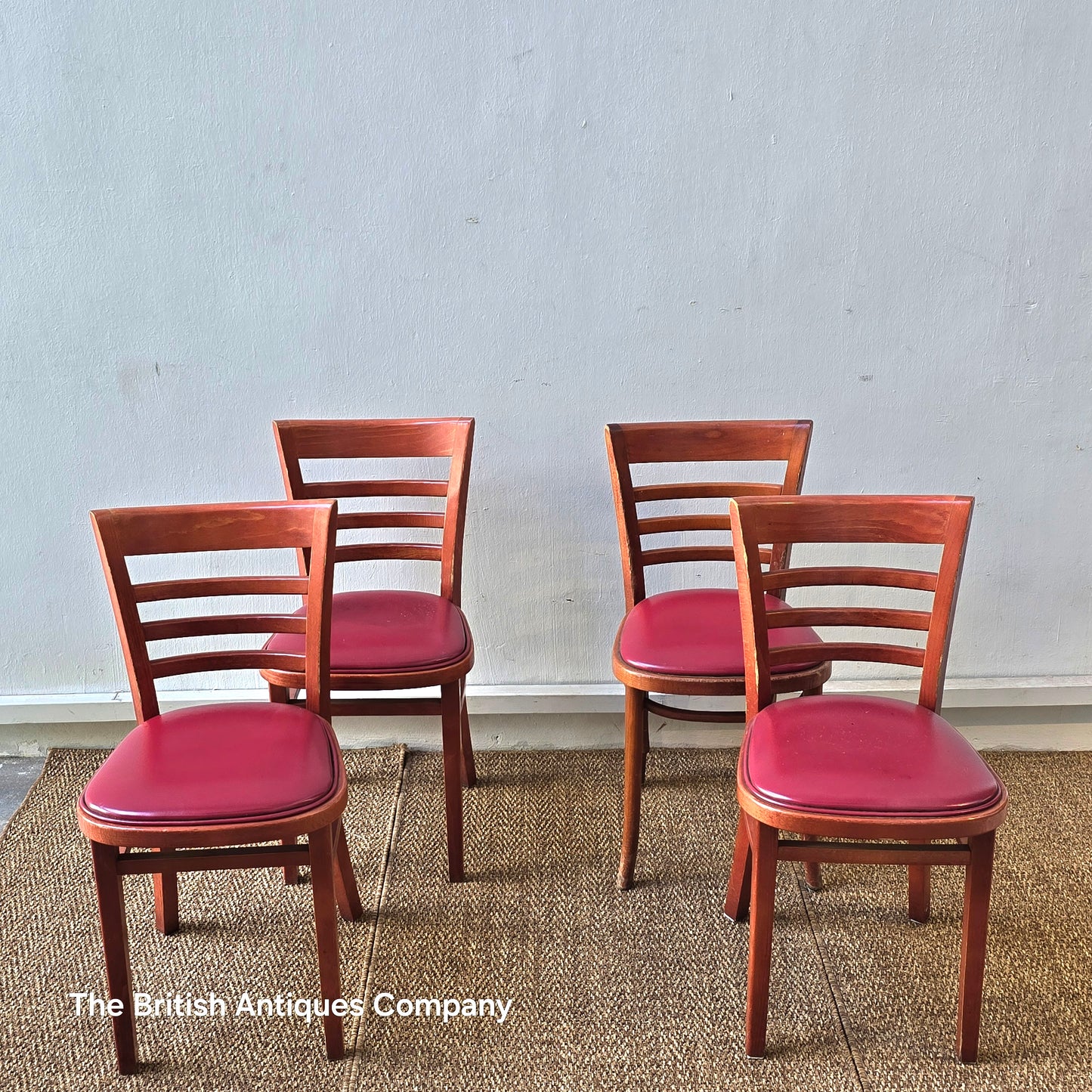 Set of Two Vintage Mid-Century Modern Ladder-Back Chairs