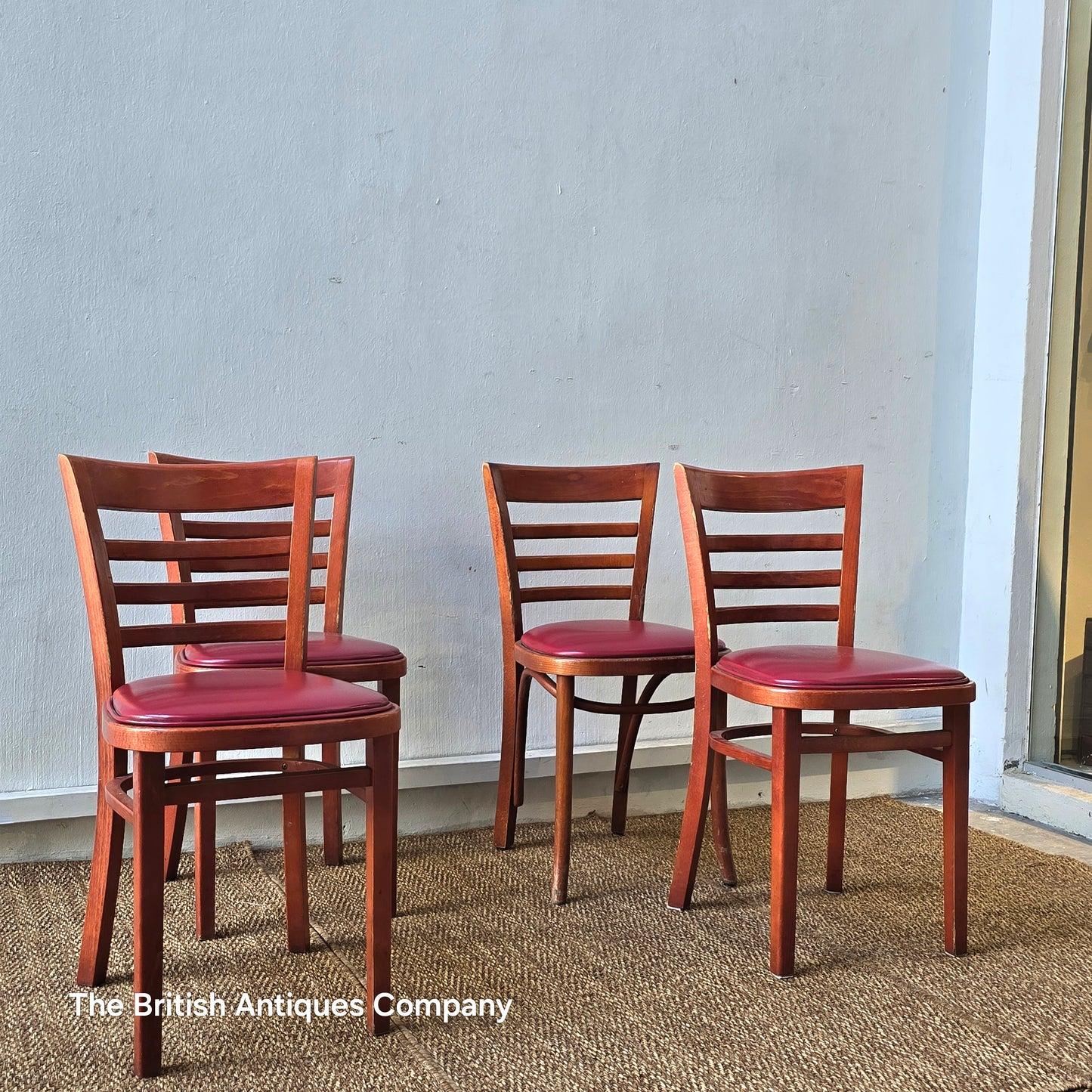 Set of Two Vintage Mid-Century Modern Ladder-Back Chairs