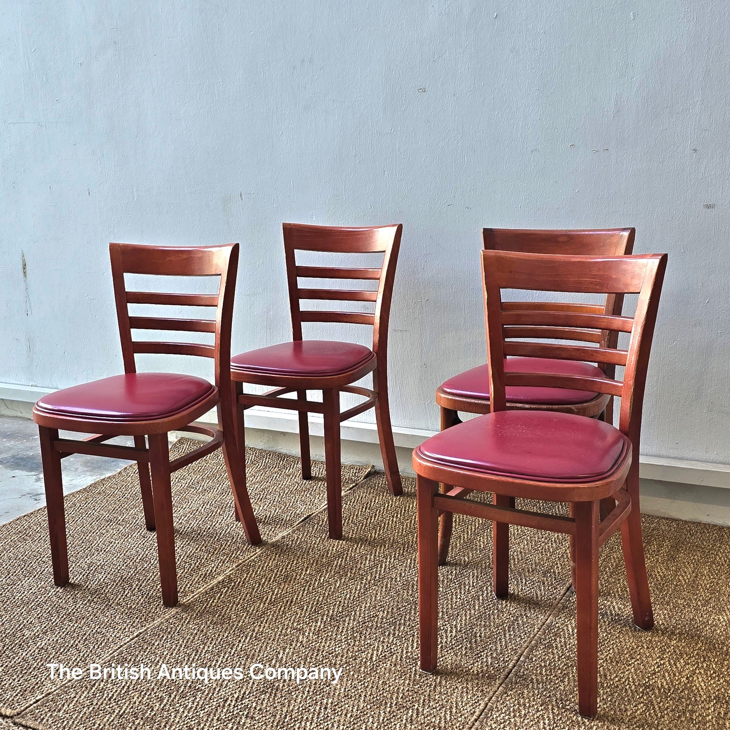 Set of Two Vintage Mid-Century Modern Ladder-Back Chairs