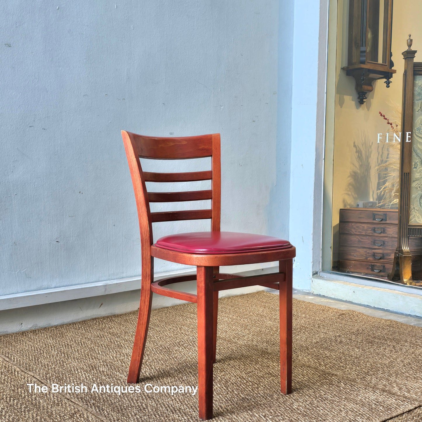 Set of Two Vintage Mid-Century Modern Ladder-Back Chairs