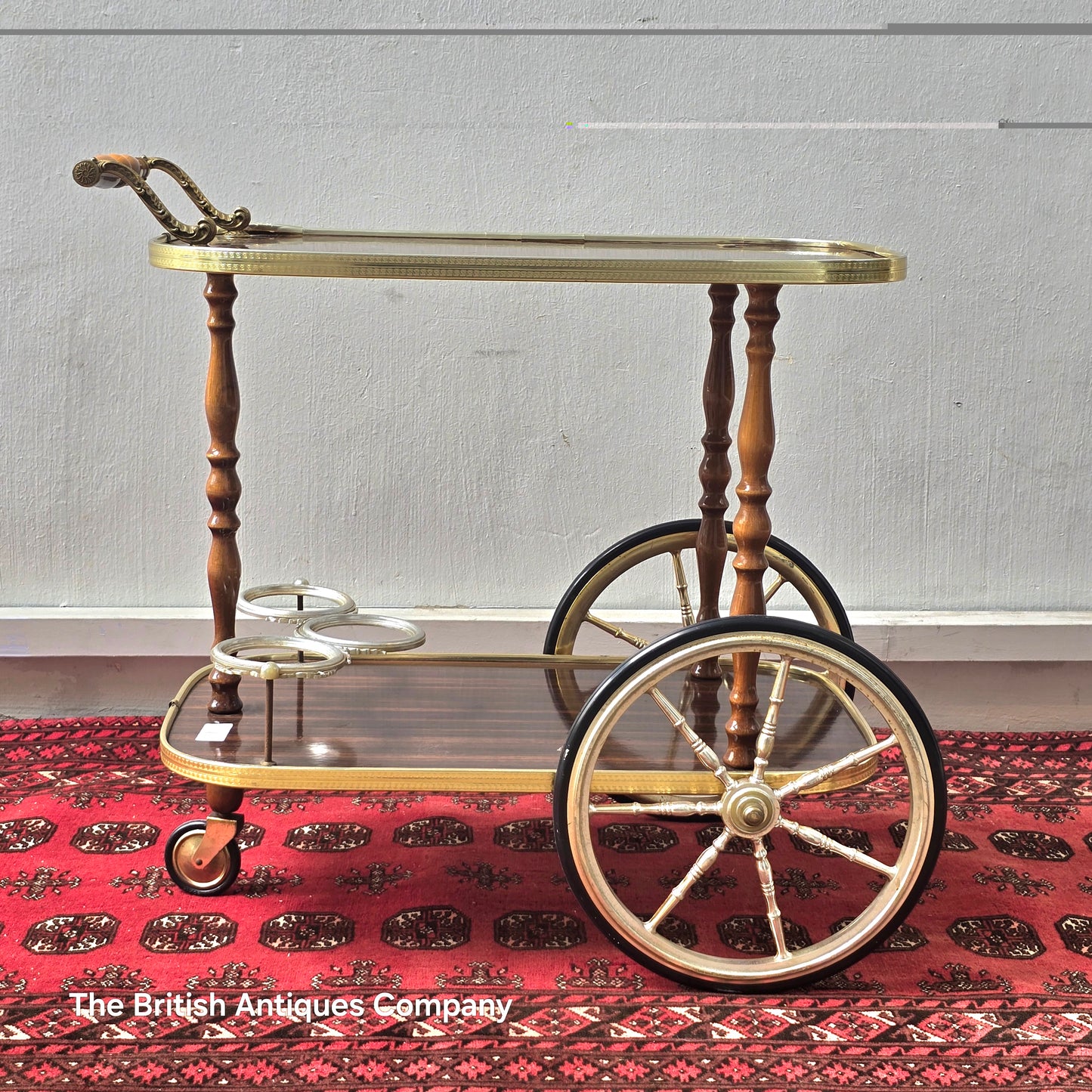A 1970'S METALWARE DINNER TROLLEY