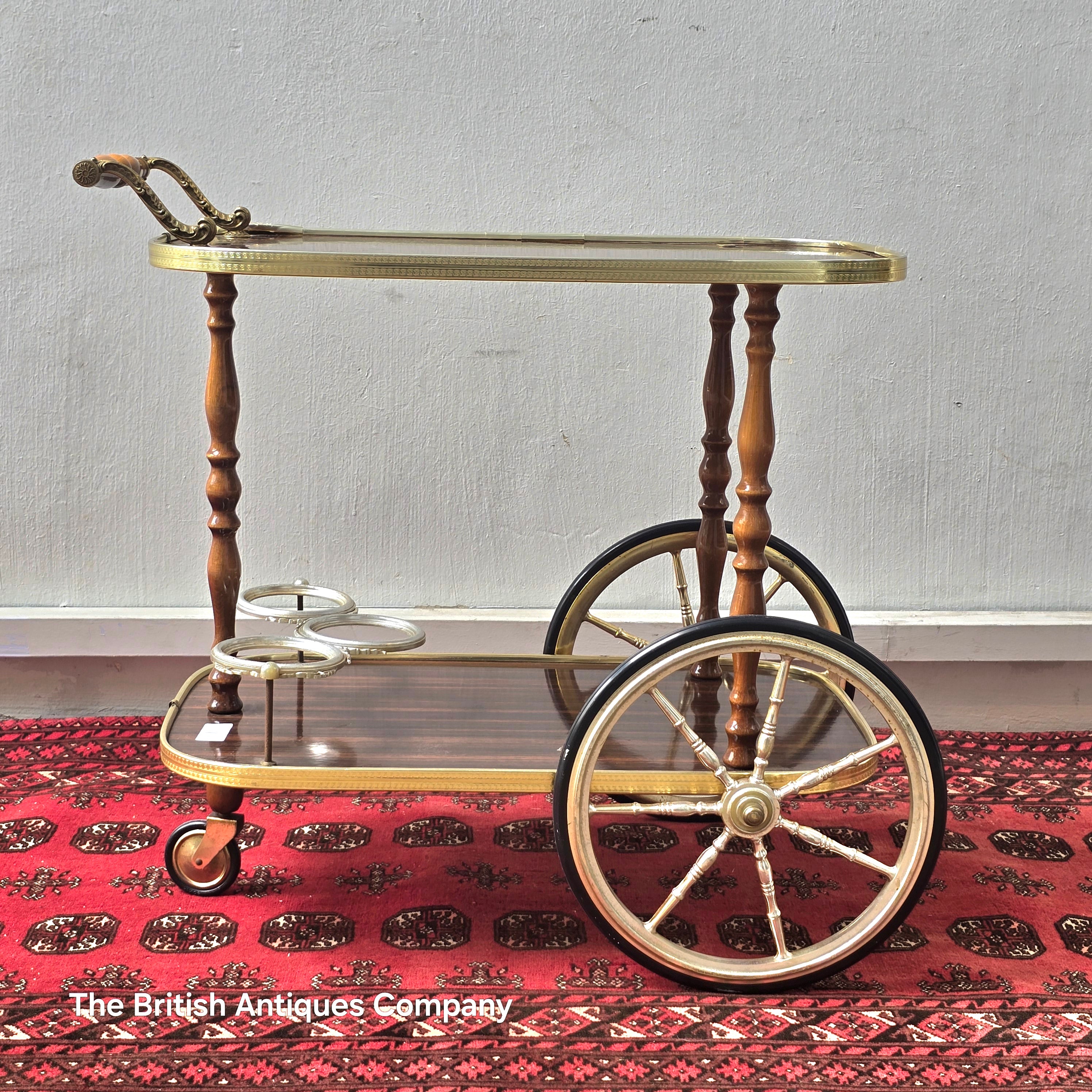 A 1970'S METALWARE DINNER TROLLEY
