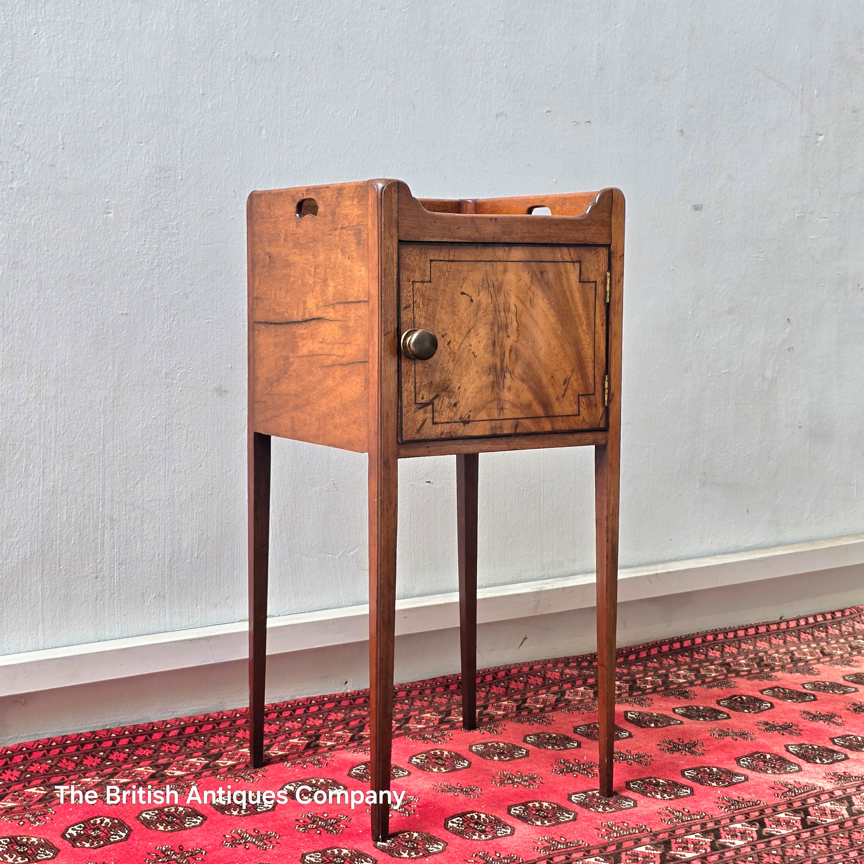A 19th Century Style Mahogany Two Drawer Side Table On Tapering Legs With Spade Feet