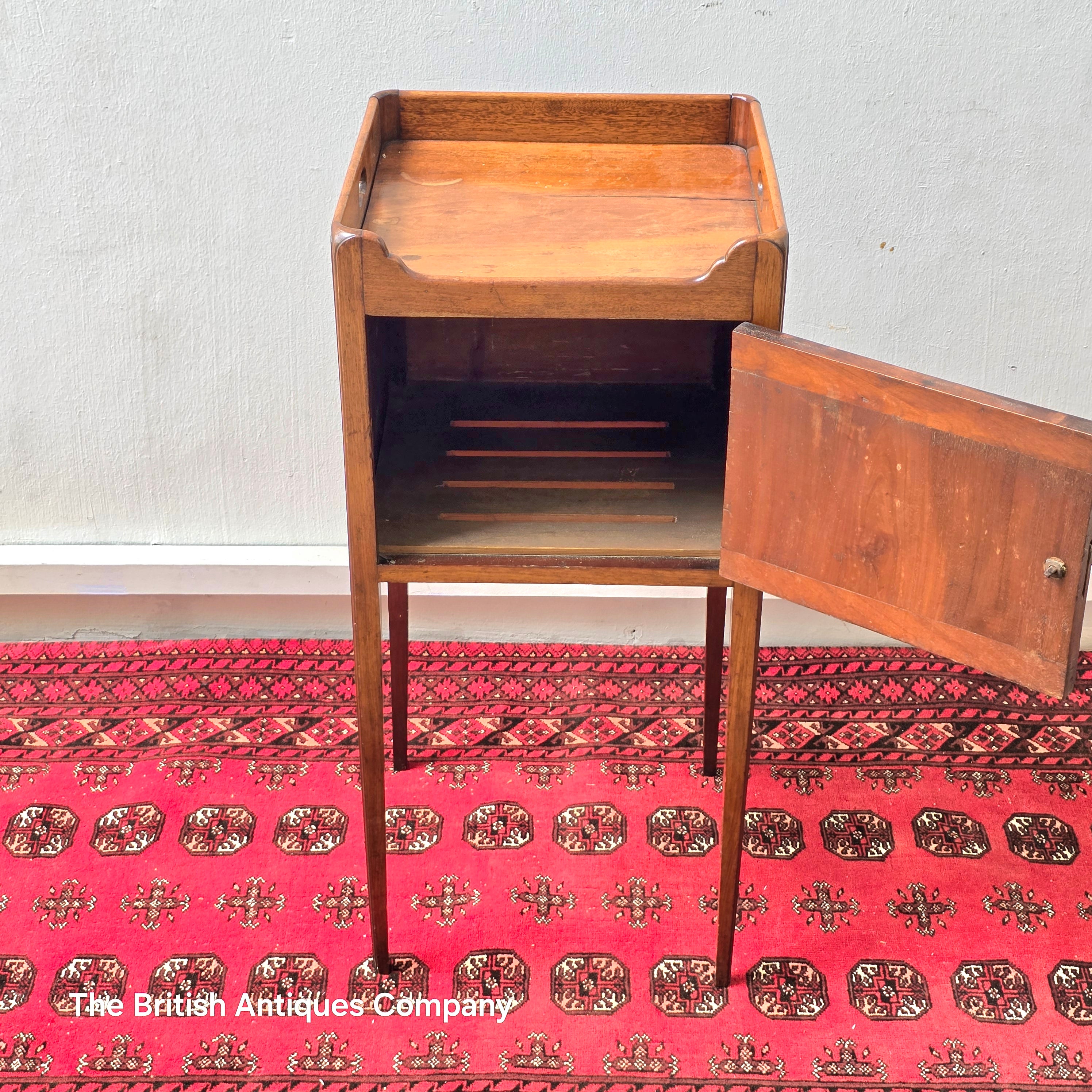 A 19th Century Style Mahogany Two Drawer Side Table On Tapering Legs With Spade Feet