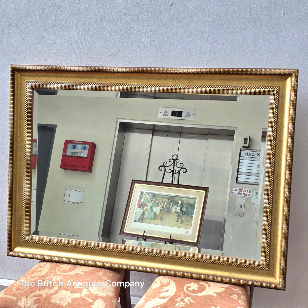 Vintage Gilt-Framed Wall Mirror with Bevel Edge (70cm x 100cm)
