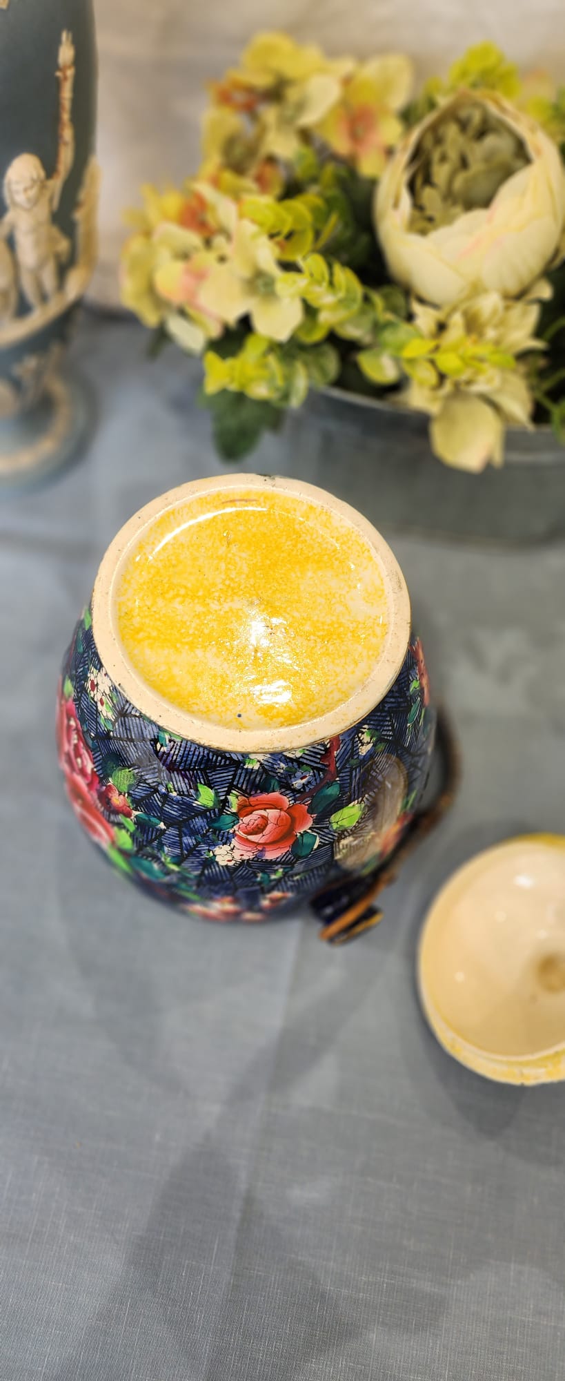 Vintage Handpainted Buscuit barrel