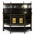 LATE VICTORIAN AESTHETICS MOVEMENT EBONISED AND PARCEL GILT MIRROR BACK SIDEBOARD/ Dresser -
