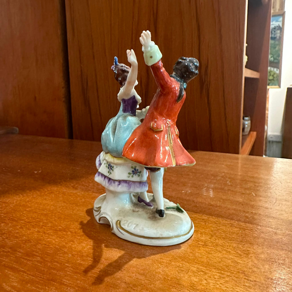Volkstedt Porcelain Dancing Couple Figurine | Antique German Porcelain