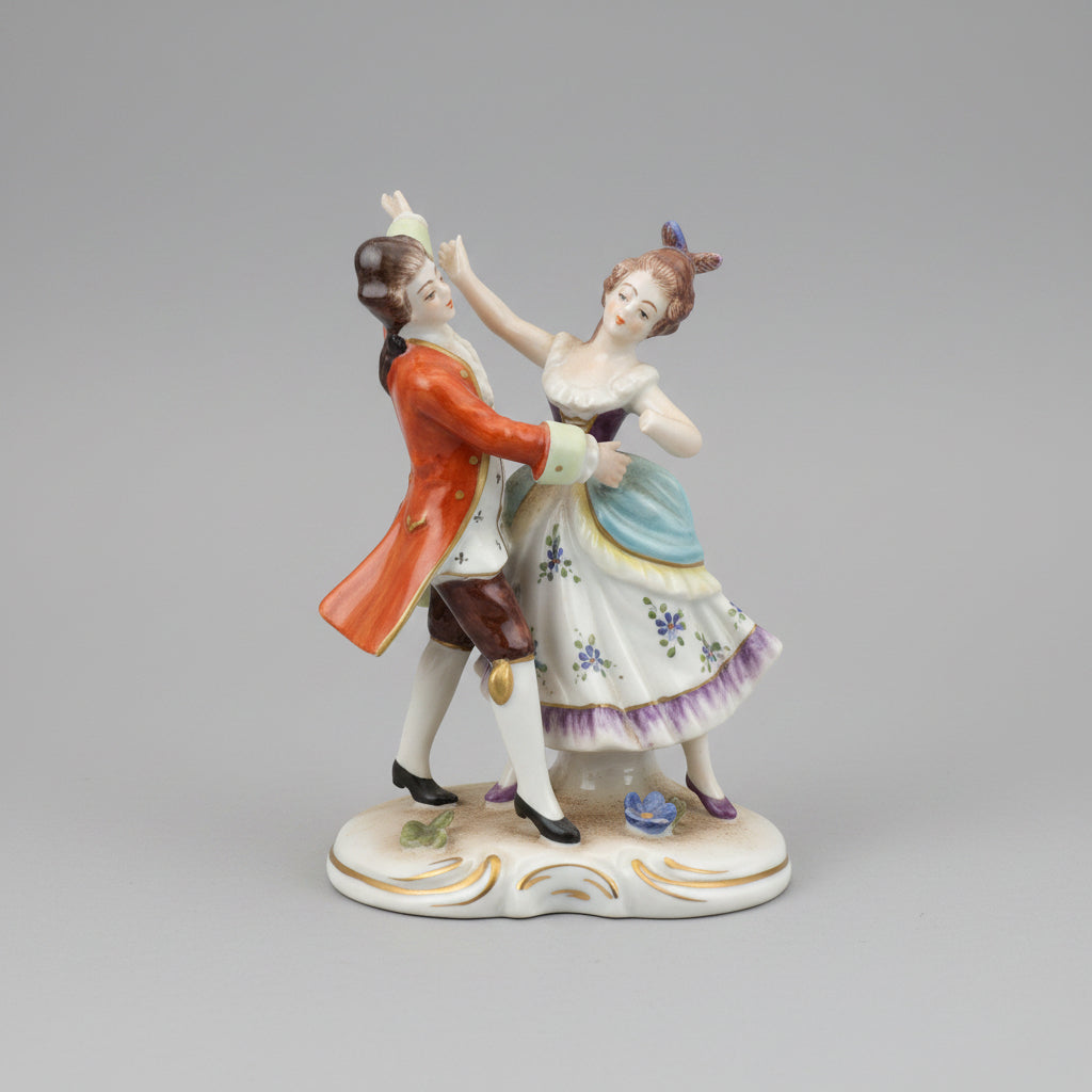 Volkstedt Porcelain Dancing Couple Figurine | Antique German Porcelain