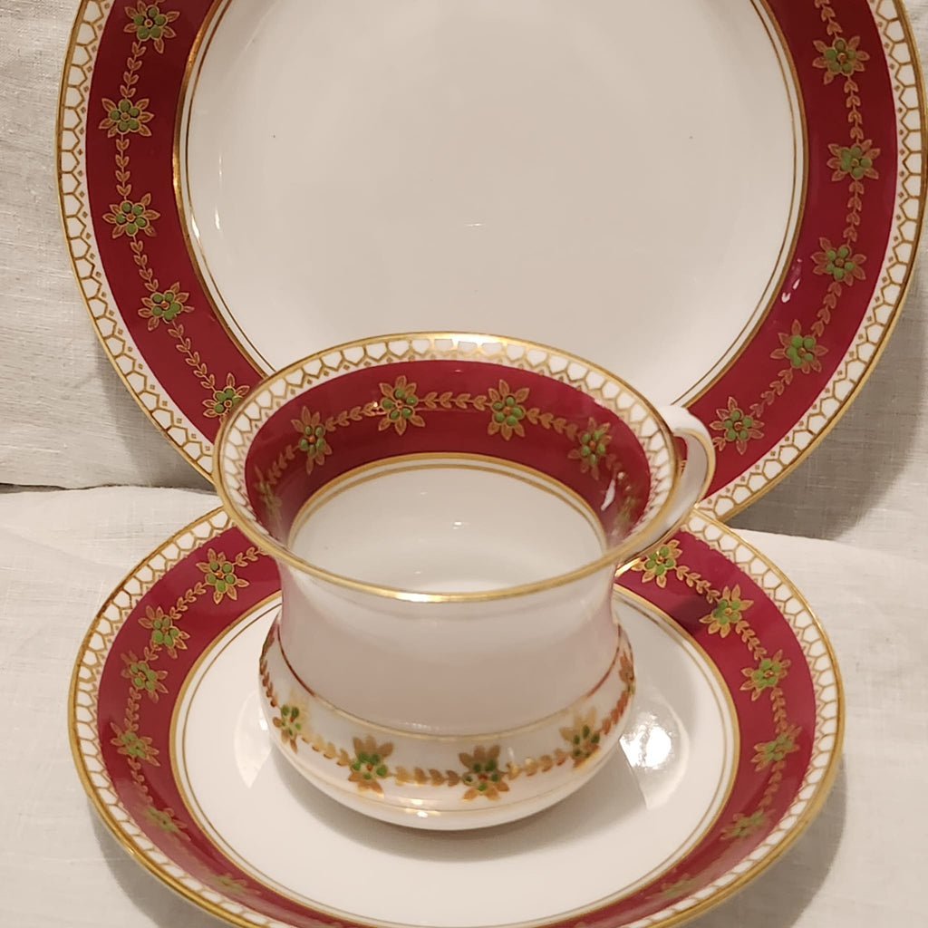 Royal Crown Tuscan Red Tea set trio