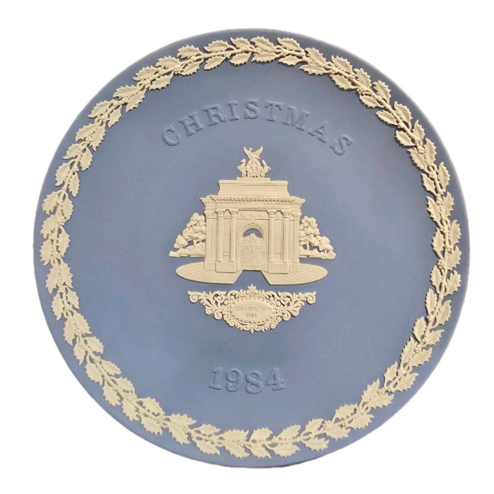 Wedgwood Jasperware Pale Blue Decorative Plate - Christmas Memorial Plate - 1970s to 1980s - Collector Decorative Plates - Made in UK